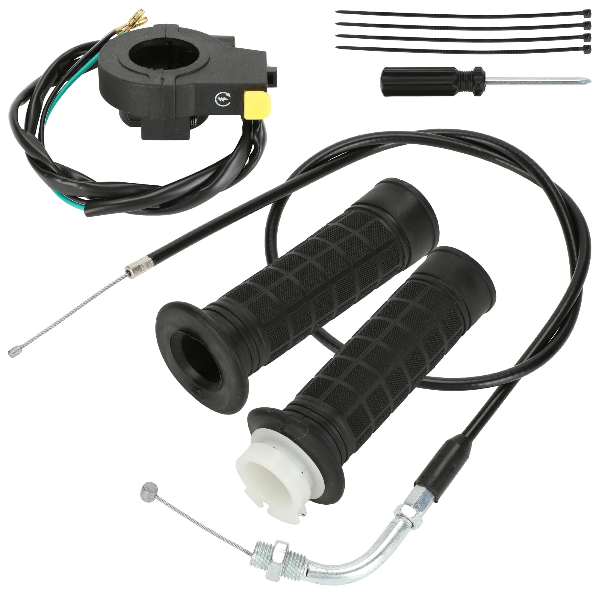 Yoxufa Throttle Cable Assembly Twist Throttle Handle Grip Kit For 2 Stroke Engine 80Cc 100Cc 49Cc 50Cc Gas Motor Motorized Bicycle Bike Parts With 7/8' 22Mm Handlebar