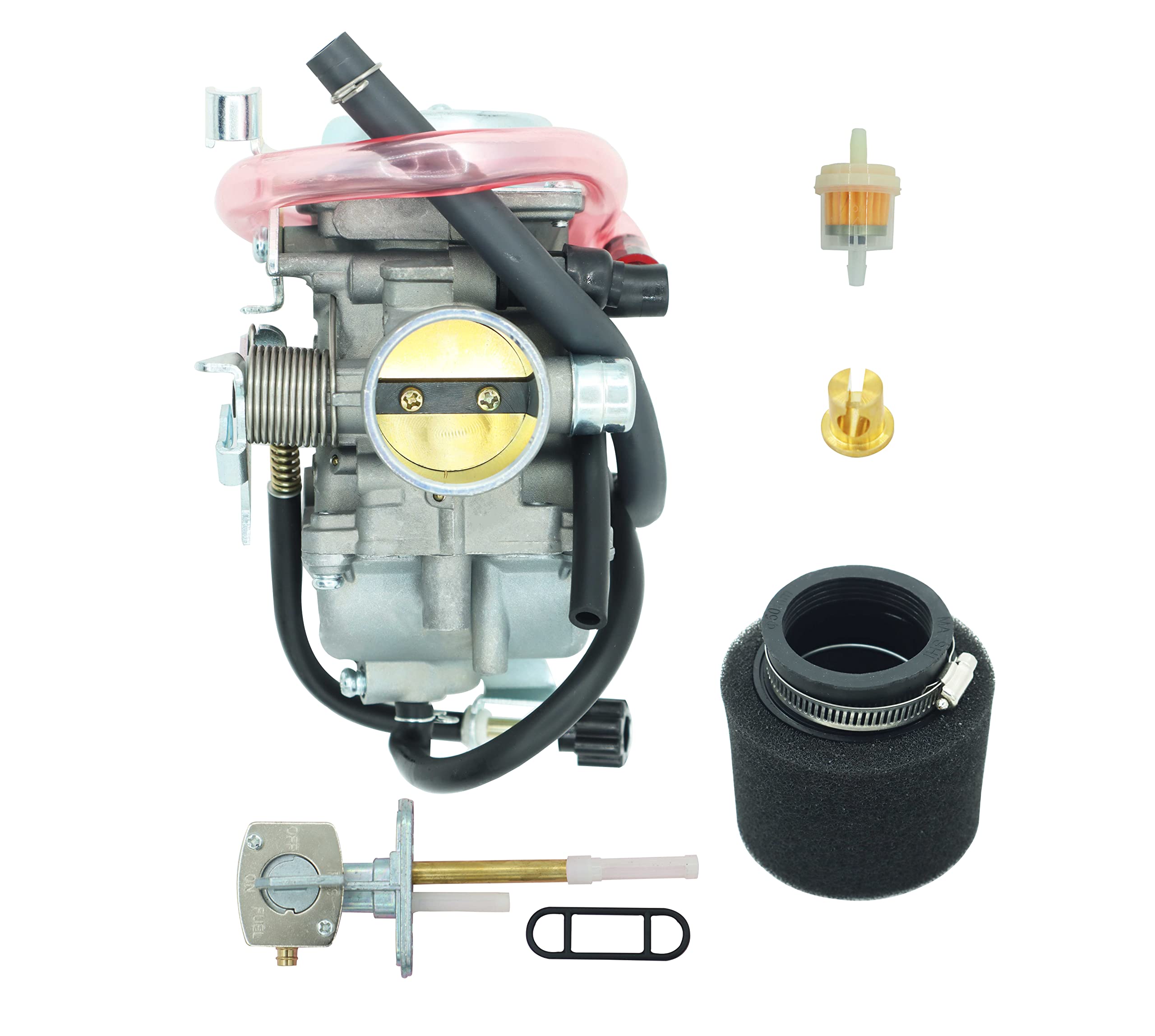 DABAZUALY Carburetor for KAWASAKI KLF300 1986-2005 BAYOU 300 ATV with Air Filter & Fuel Petcock Valve