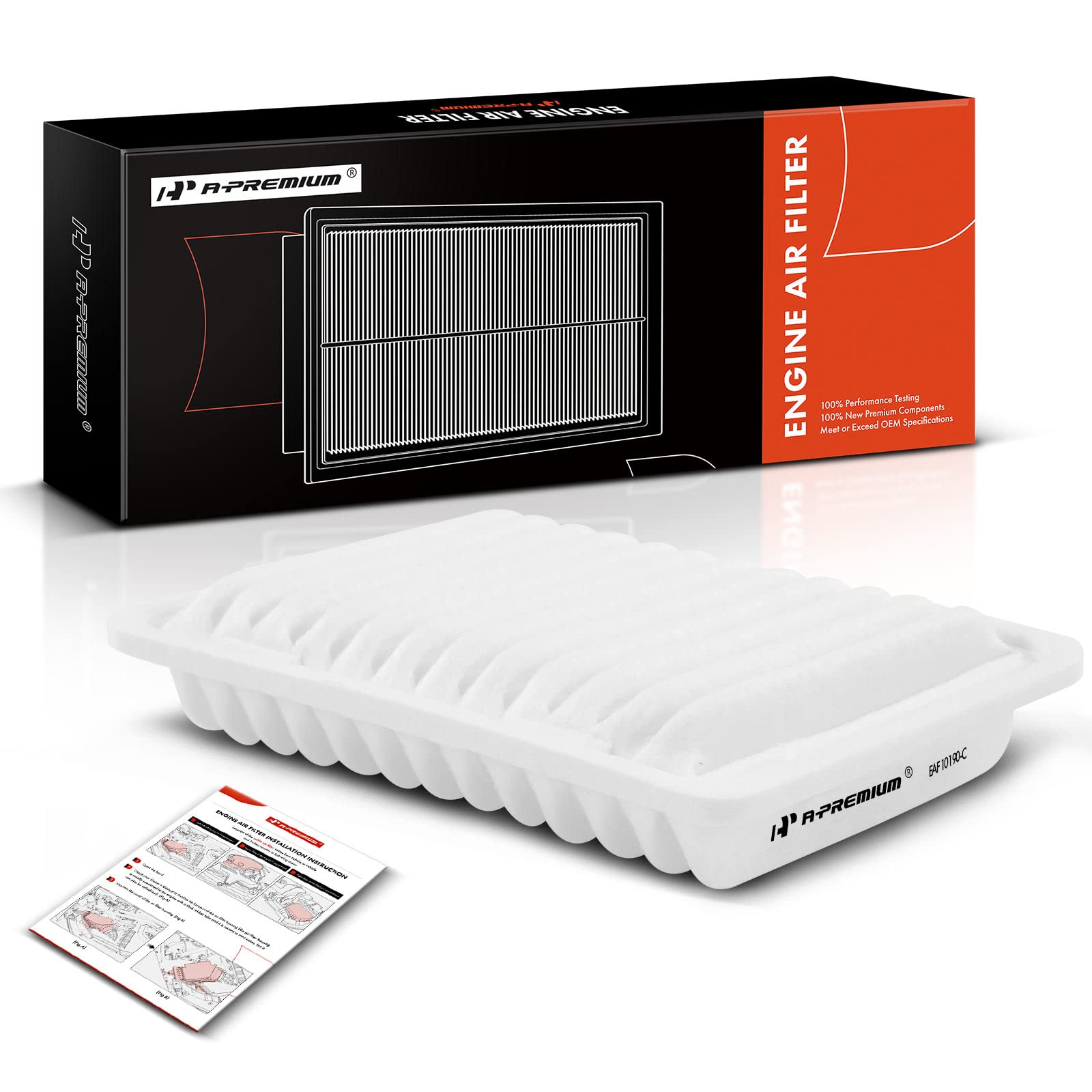 A-Premium Engine Air Filter Compatible With Toyota, Pontiac & Scion Models - Corolla 2009-2019, Matrix 2009-2014, Yaris 2006-2018, Vibe 2009-2010, Im 2016, Xd 2008-2014