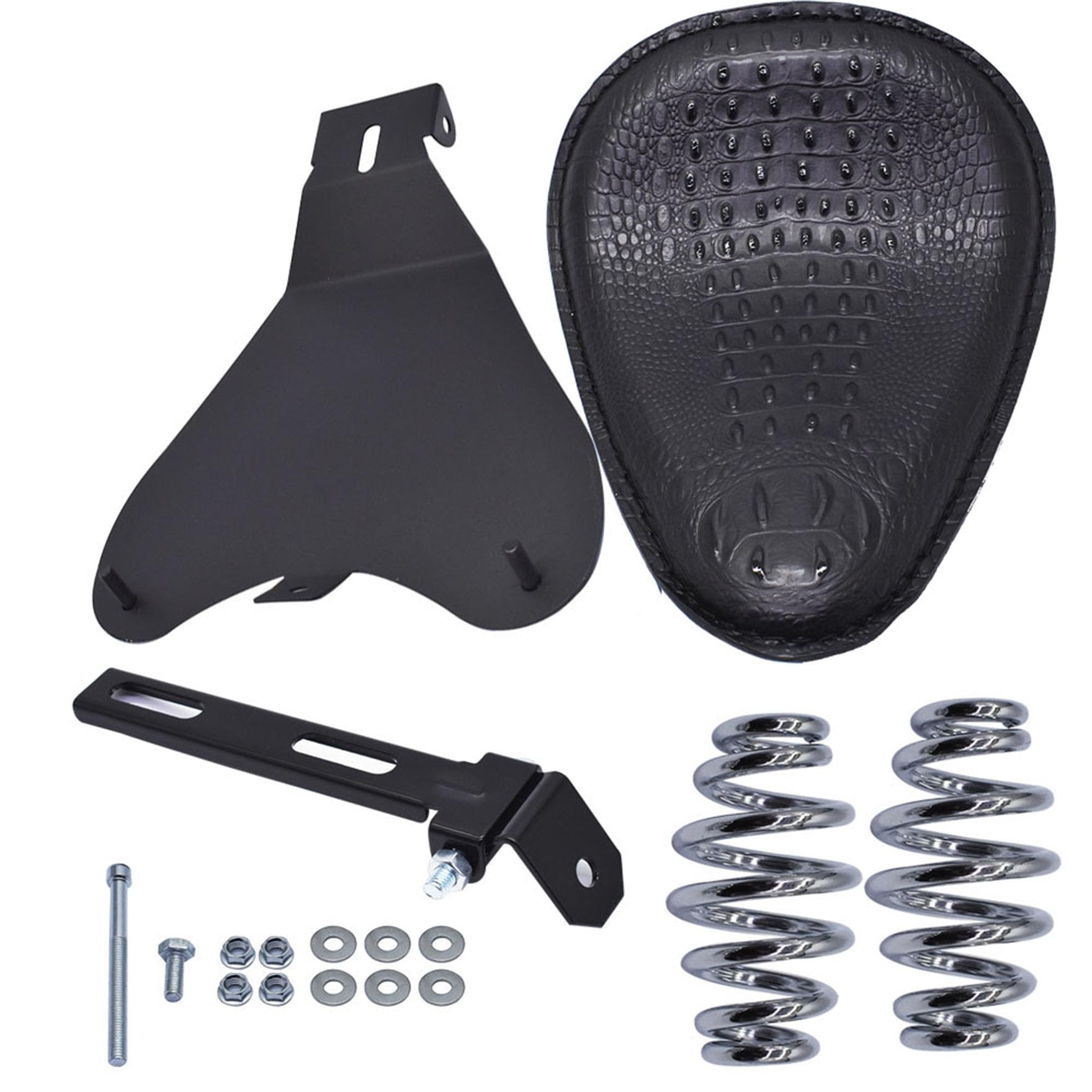 Motorcycle Pu Leather Solo Seat Spring W/Seat Base Black Replacement For Honda Shadow Spirit Ace Vt 1100 750 Yamaha Kawasaki Suzuki Sportster Bobber Chopper