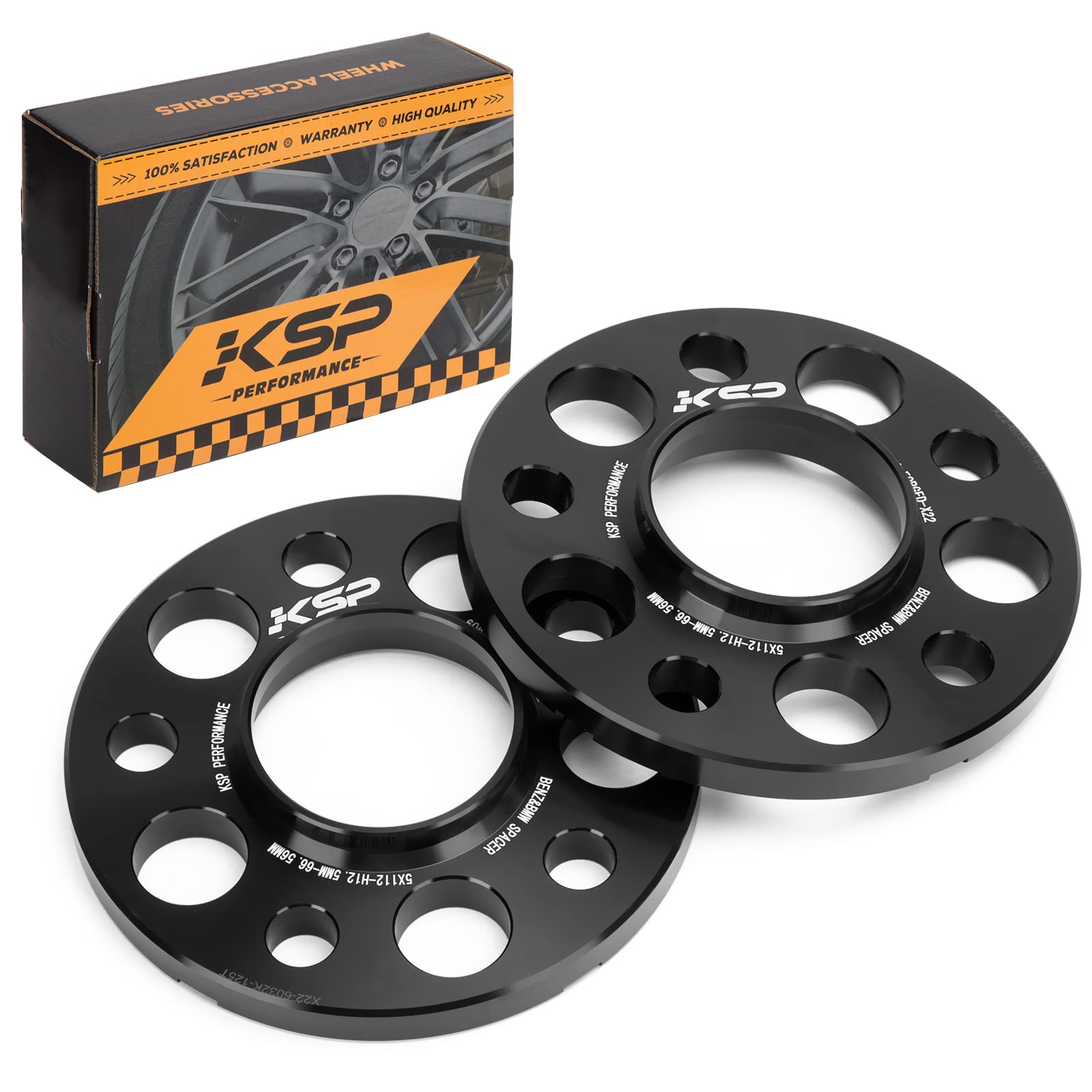 Ksp 5X112 To 5X112 Wheel Spacers For Mercedes-Benz, 12Mm Hubcentric Wheel Spacer For W204 W208 W209 W216 C300 C350 C63 Amg, Forged 5 Lug Tuning Spacer With 66.56Mm Hub Bore, 6061T6 Aluminum Black 2Pc