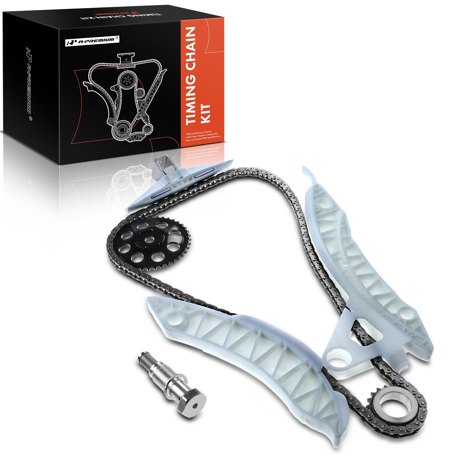 A-Premium Engine Timing Chain Kit W/Tensioner & More [Fits Dohc, 4Cyl 1.6L] Compatible With Mini Cooper [R56 Series] 2007-2012, Turbo, Replace# 11314609483, 11317534833, 11317516088, 11217534654