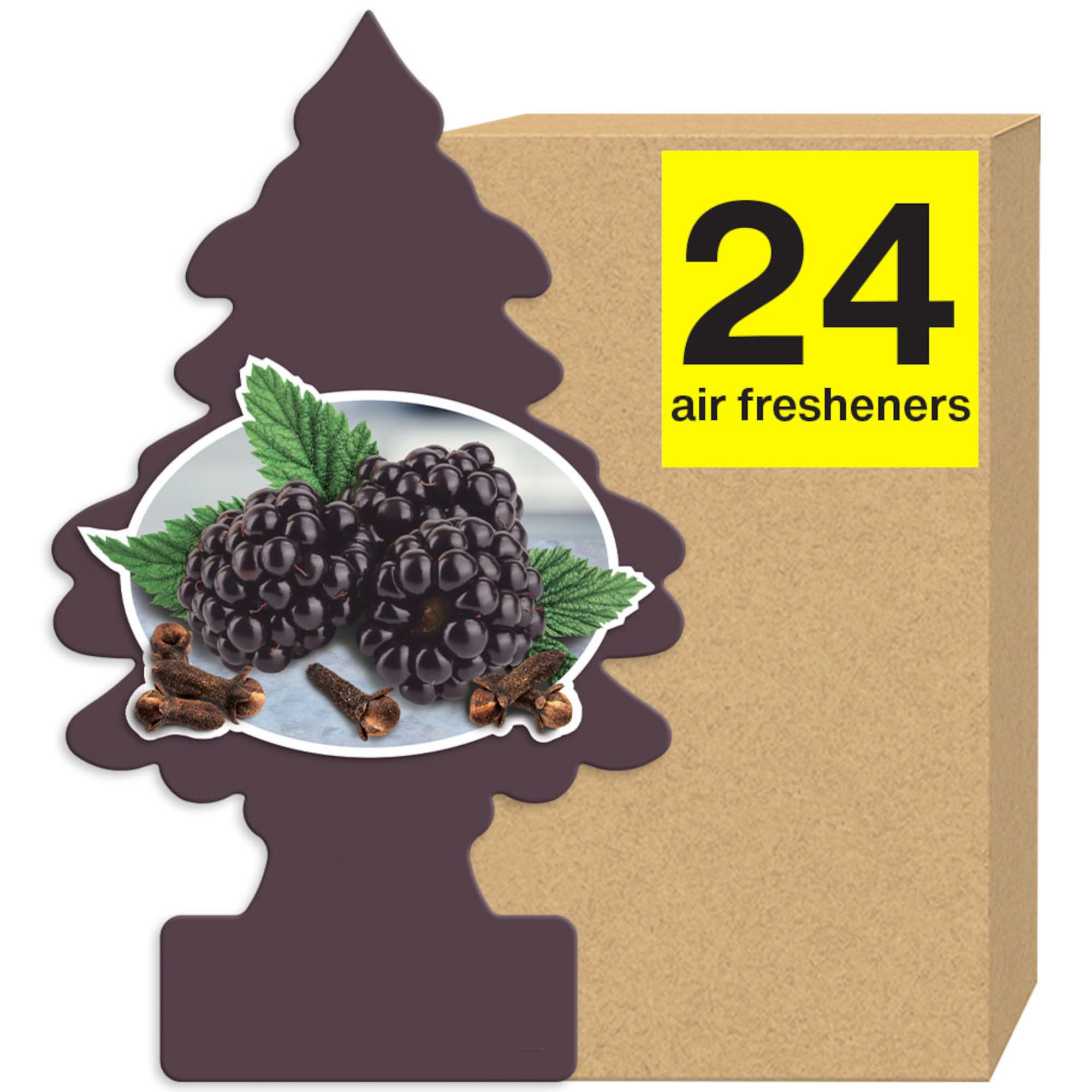 Little Trees Air Fresheners Car Air Freshener. Hanging Tree Provides Long Lasting Scent For Auto Or Home. Blackberry Clove, 24 Air Fresheners