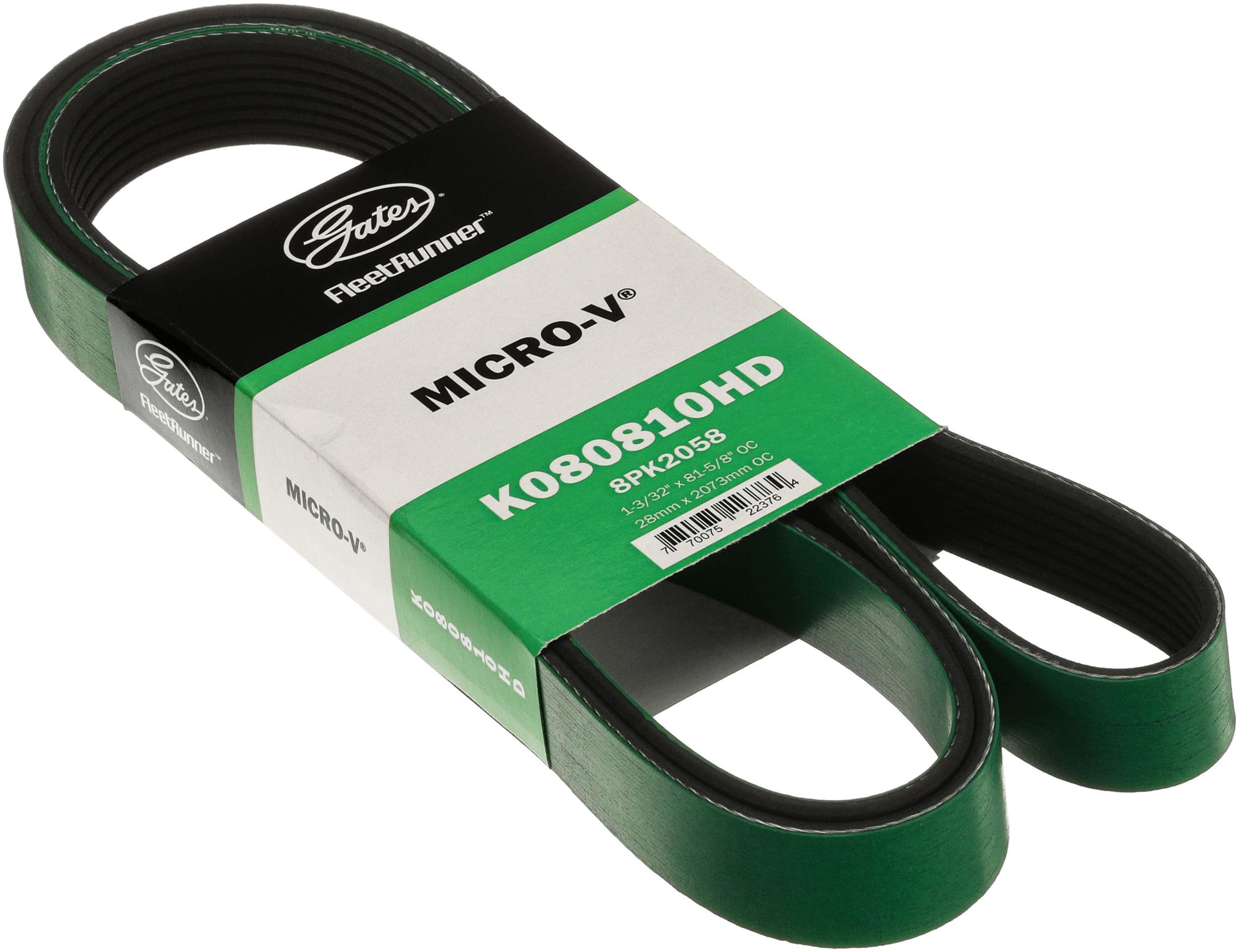 Gates K080810Hd Fleetrunner Micro-V Serpentine Drive Belt