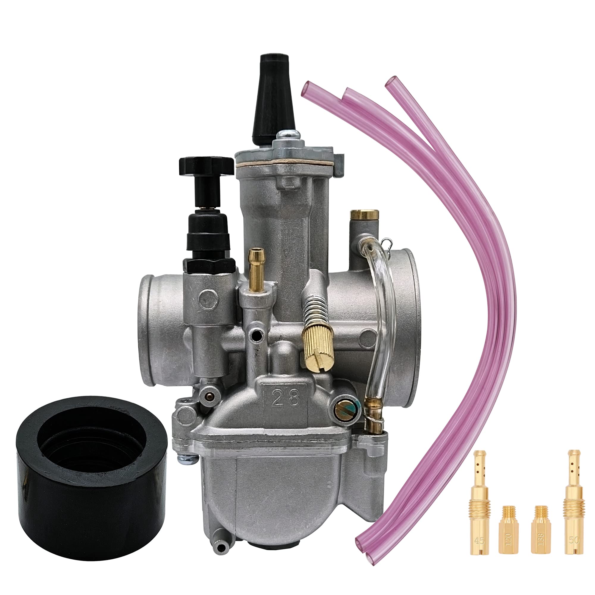 Joygowe Universal Pwk 28Mm Carburetor Compatible With Power Jet For 75Cc To 200Cc Engine All Kinds Motocross Motorcycles Quad Scoote Atv Dirt Bike