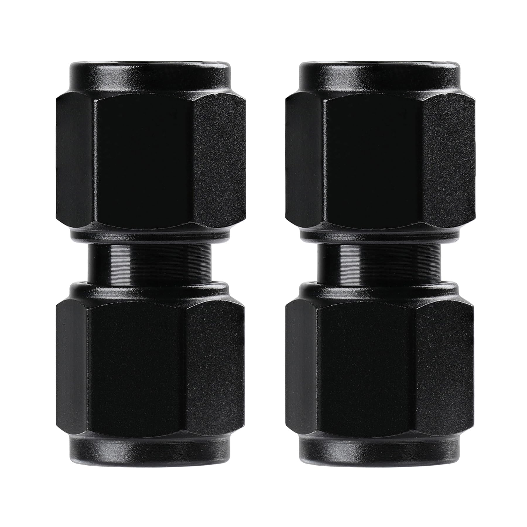 Ucreative 6An Female To 6An Female Straight Swivel Coupler Union Fitting Adapter Aluminum Black 2Pcs