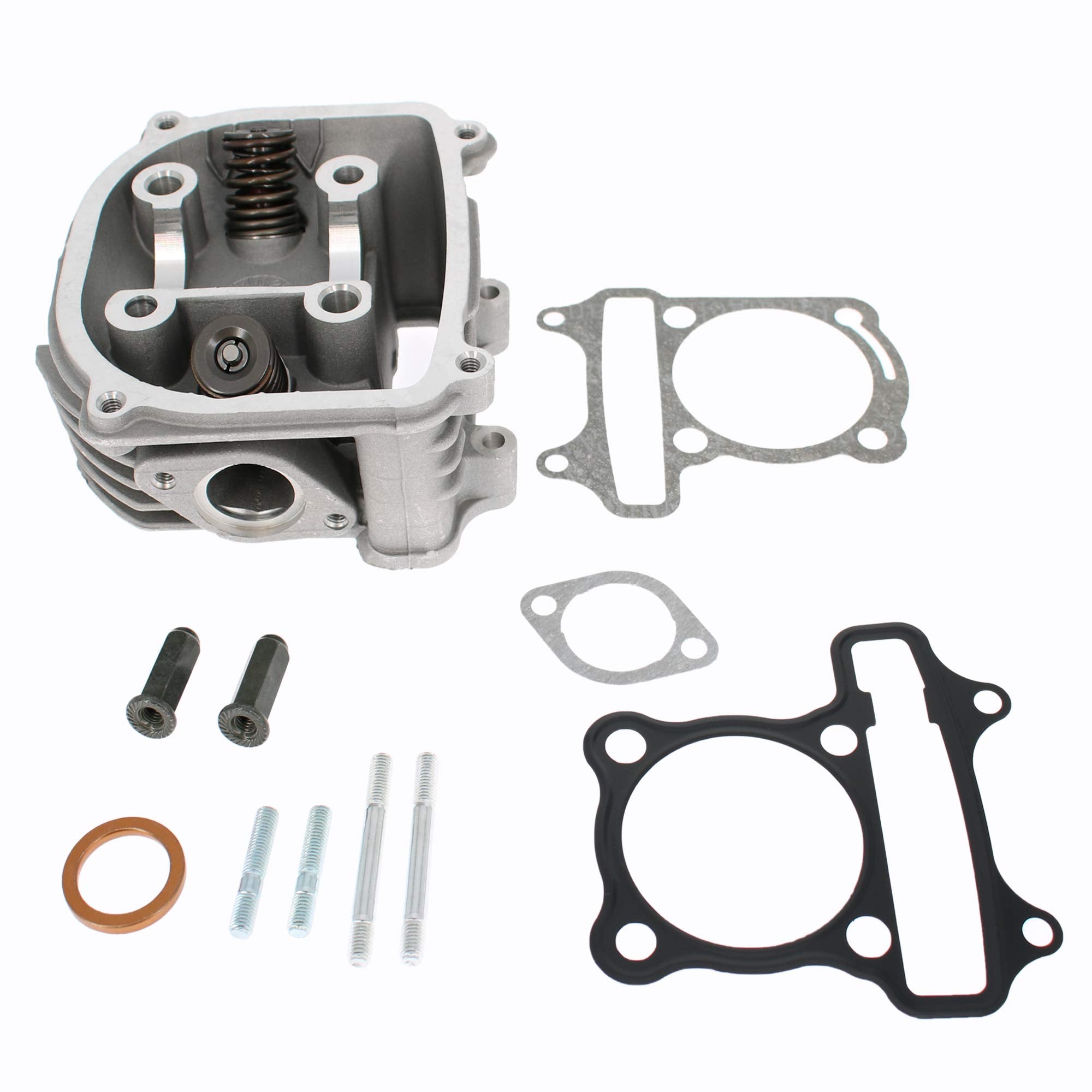 Glixal ATGT-018 Cylinder Head Assembly for 125cc-150cc GY6 Engines, Includes Valves - Non EGR Type for Scooters, Mopeds, ATVs, Go