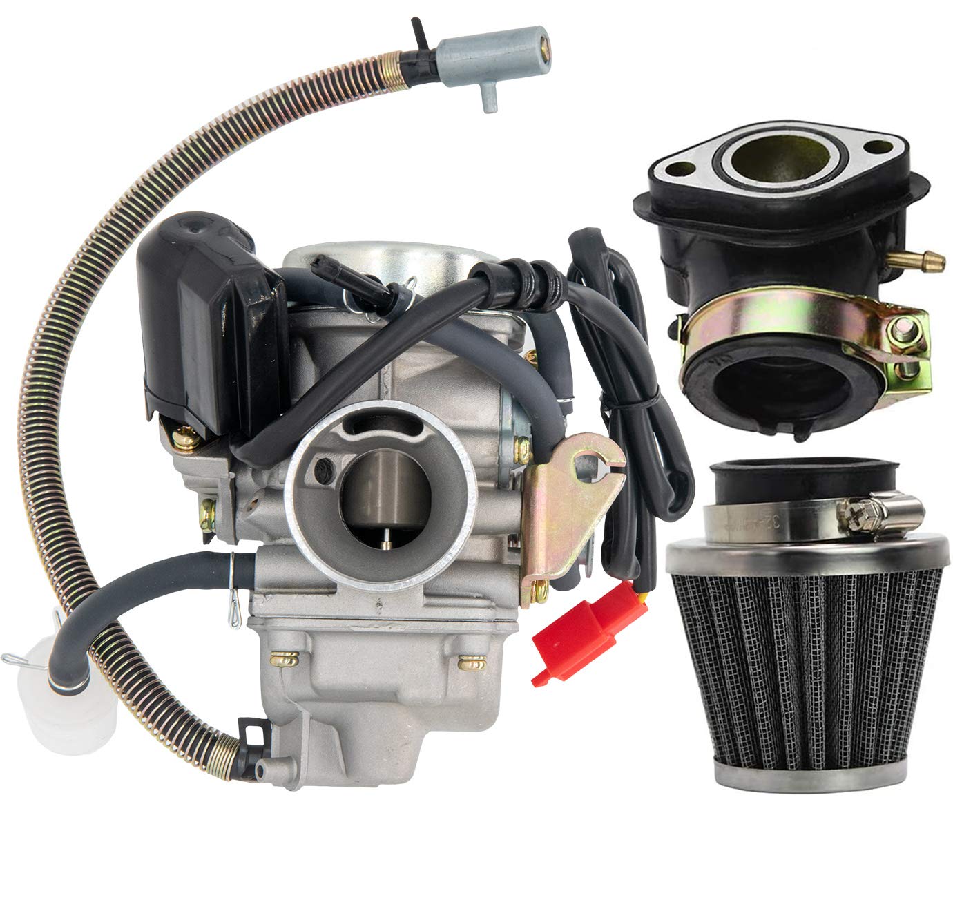 Gy6(150Cc) Carburetor For 150Cc 125Cc 152Qmj 157Qmj 4 Stroke Engines Electric Choke Motorcycle Scooter - Gy6 150Cc Carburetor 24Mm Pd24J Carb
