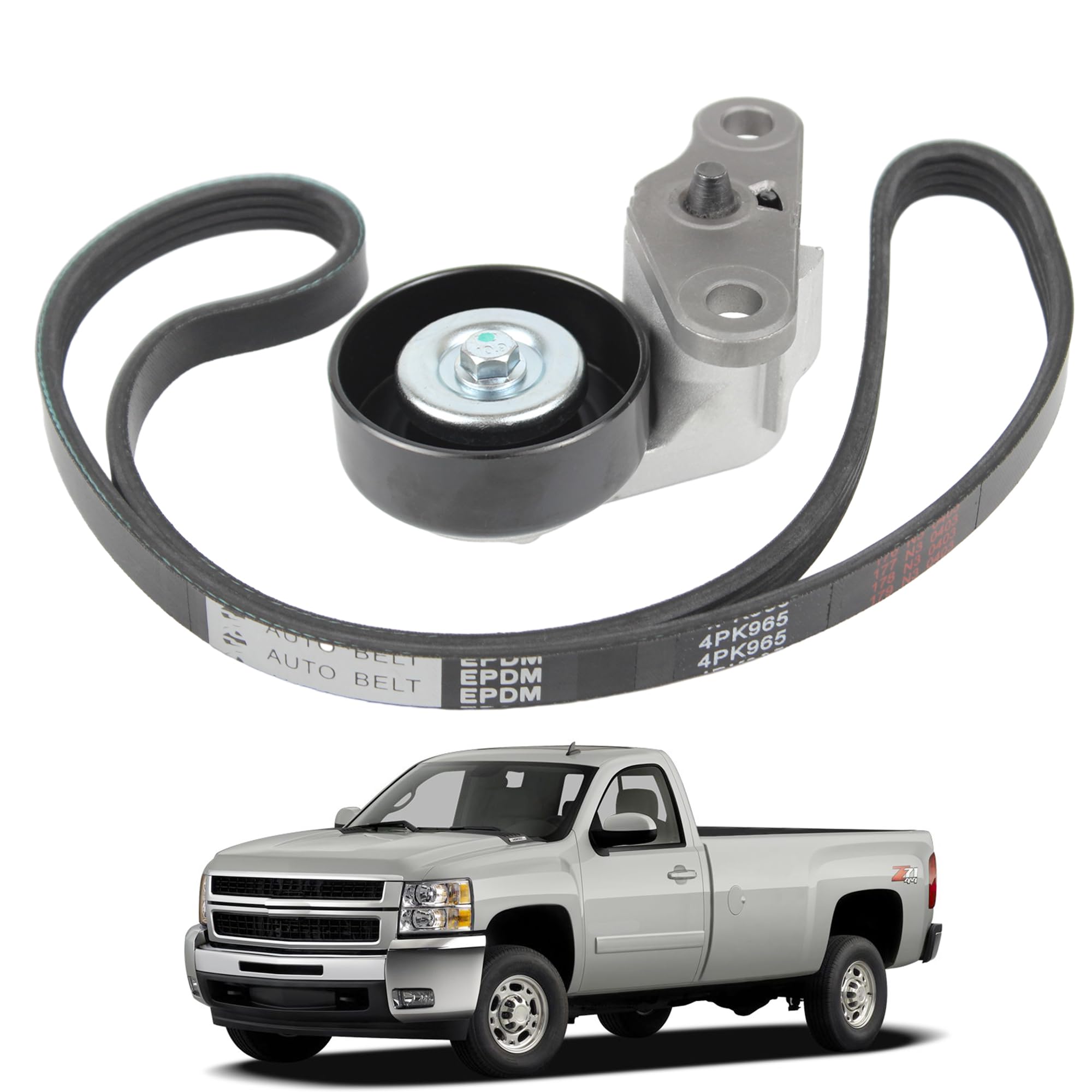 Yzusgomumu Car A/C Serpentine Drive Belt Tensioner Kit 90K-38159 Compatible With 1999-2008 Cadillac Escalade Chevrolet Avalanche Silverado Express Gmc Sierra H2 Replaces 19311139 38159 Ack040378Hd
