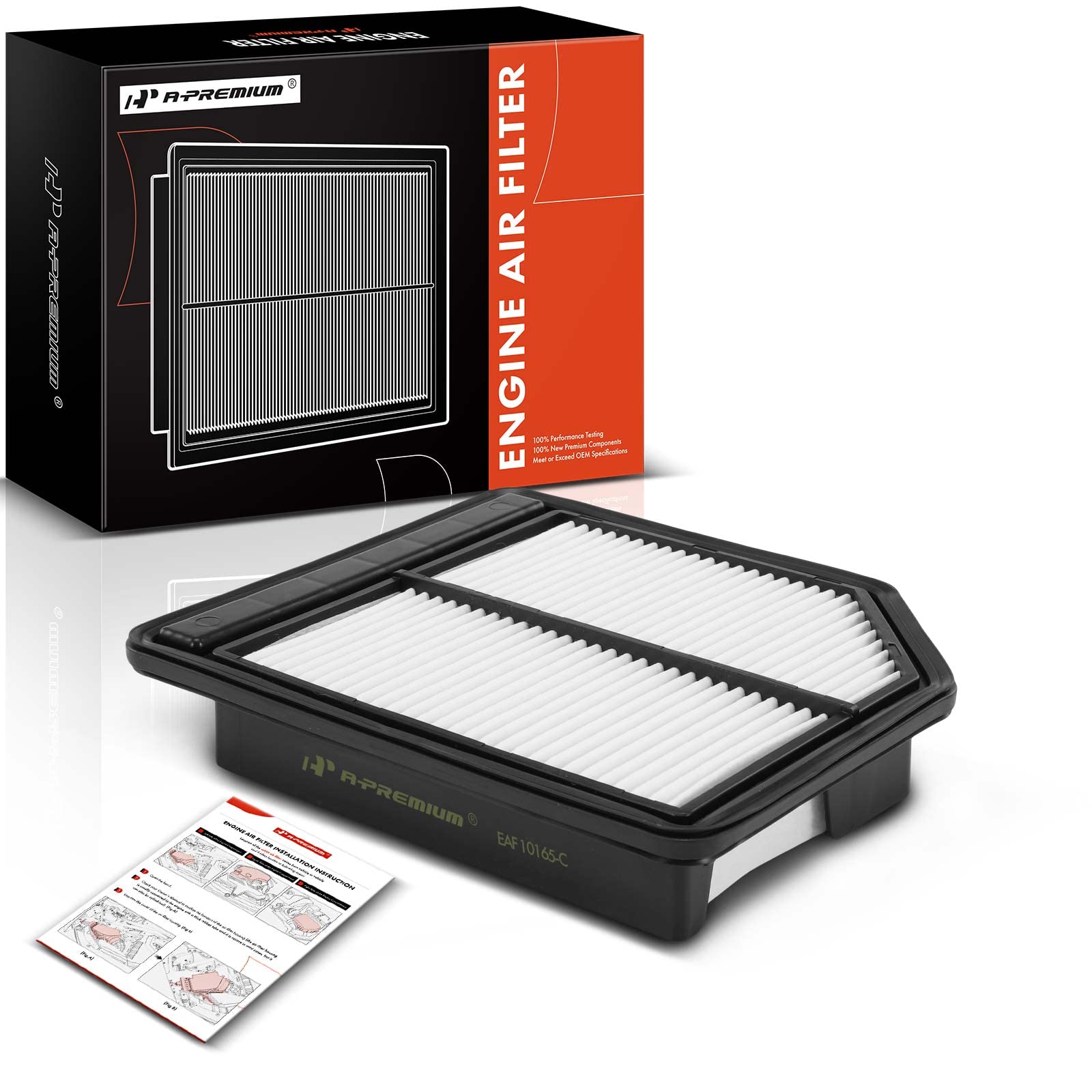 A-Premium Engine Air Filter Compatible With Honda Civic 2006 2007 2008 2009 2010 2011, L4 1.8L, Rigid Panel, Replace# 17220Rnaa00