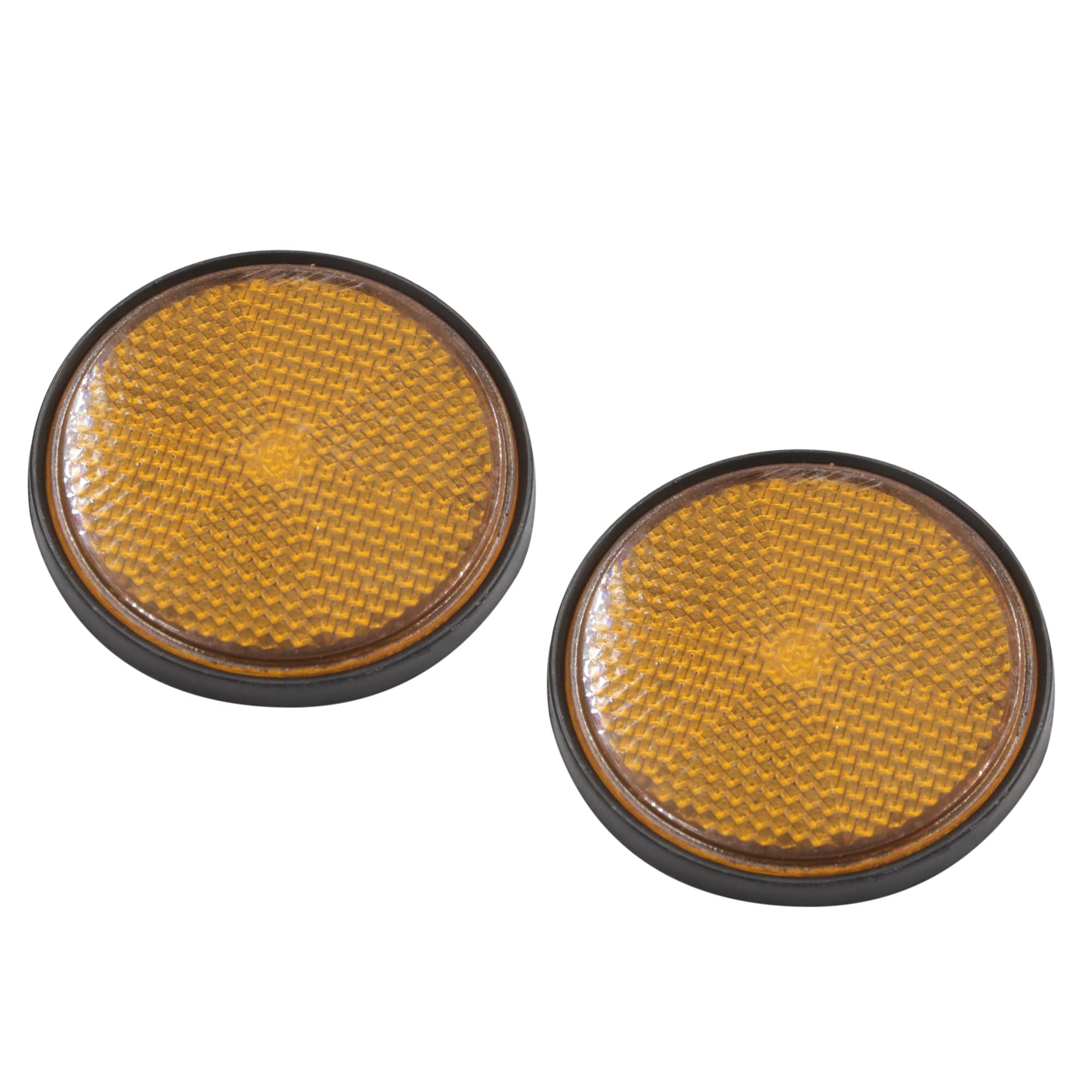 Uxcell A17052200Ux1271 2Pcs 2.2 Inch Dia Motorcycle Scooter Atv Round Reflective Reflectors Orange Black 2 Pack