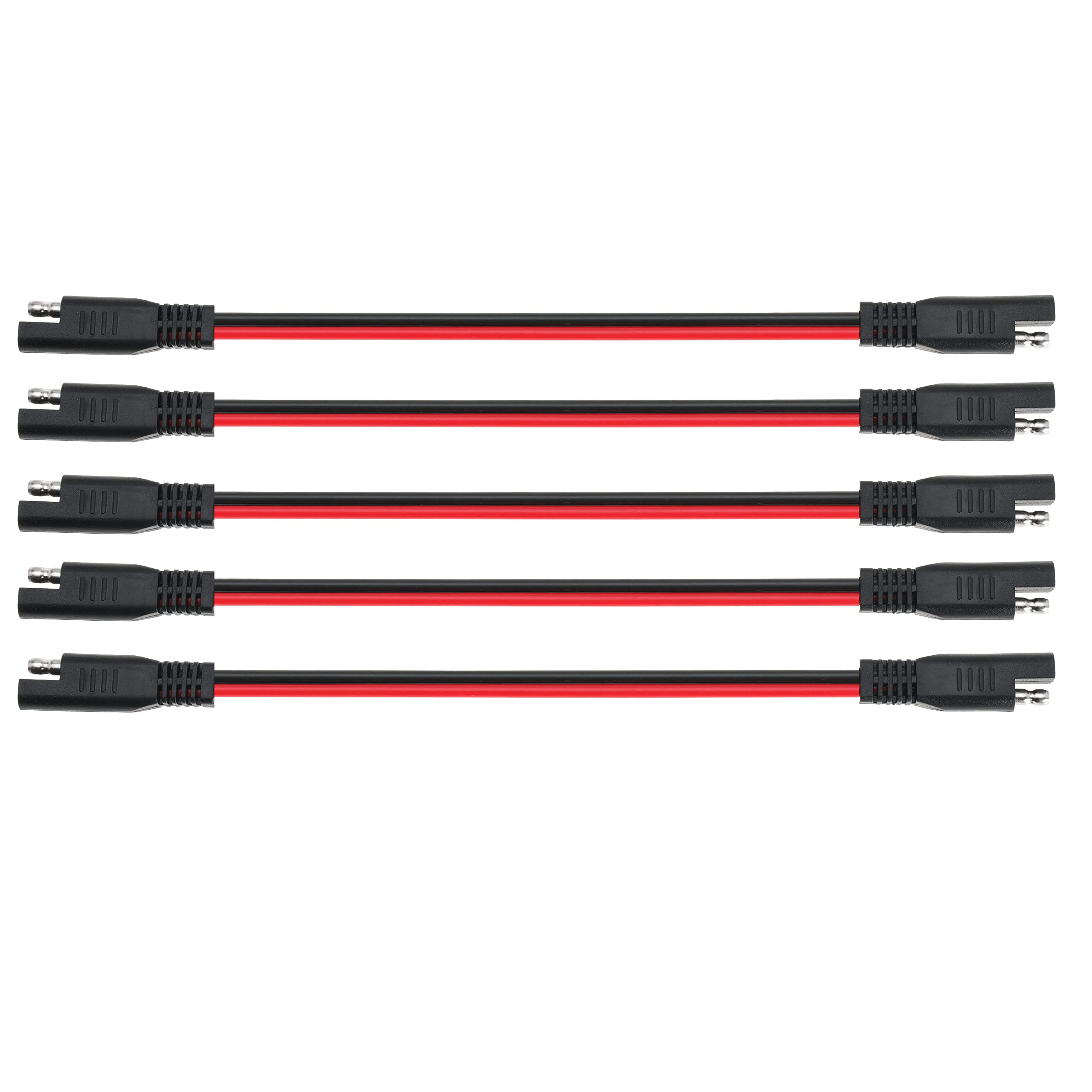 Gopayia 12 Awg Sae To Sae Extension Cable 12 Gauge 2-Pin Sae Connector Extension Cord With Dual Head Plug For Solar Panel Automotive Car Motorcycle 12In