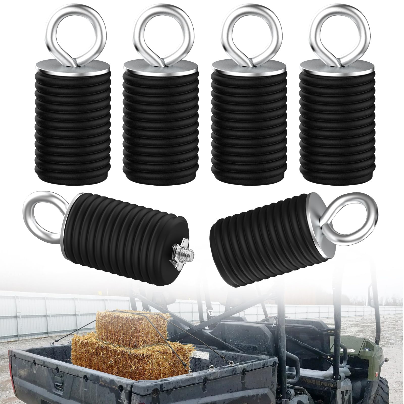 Quickwolf Ranger General Tie Down Anchor Bed Anchor Compatible With Polaris Ranger 1000 Xp 900 800 700 500 570 General 1000 Lock And Ride Anchor Utv Accessories (Black,6 Pcs)