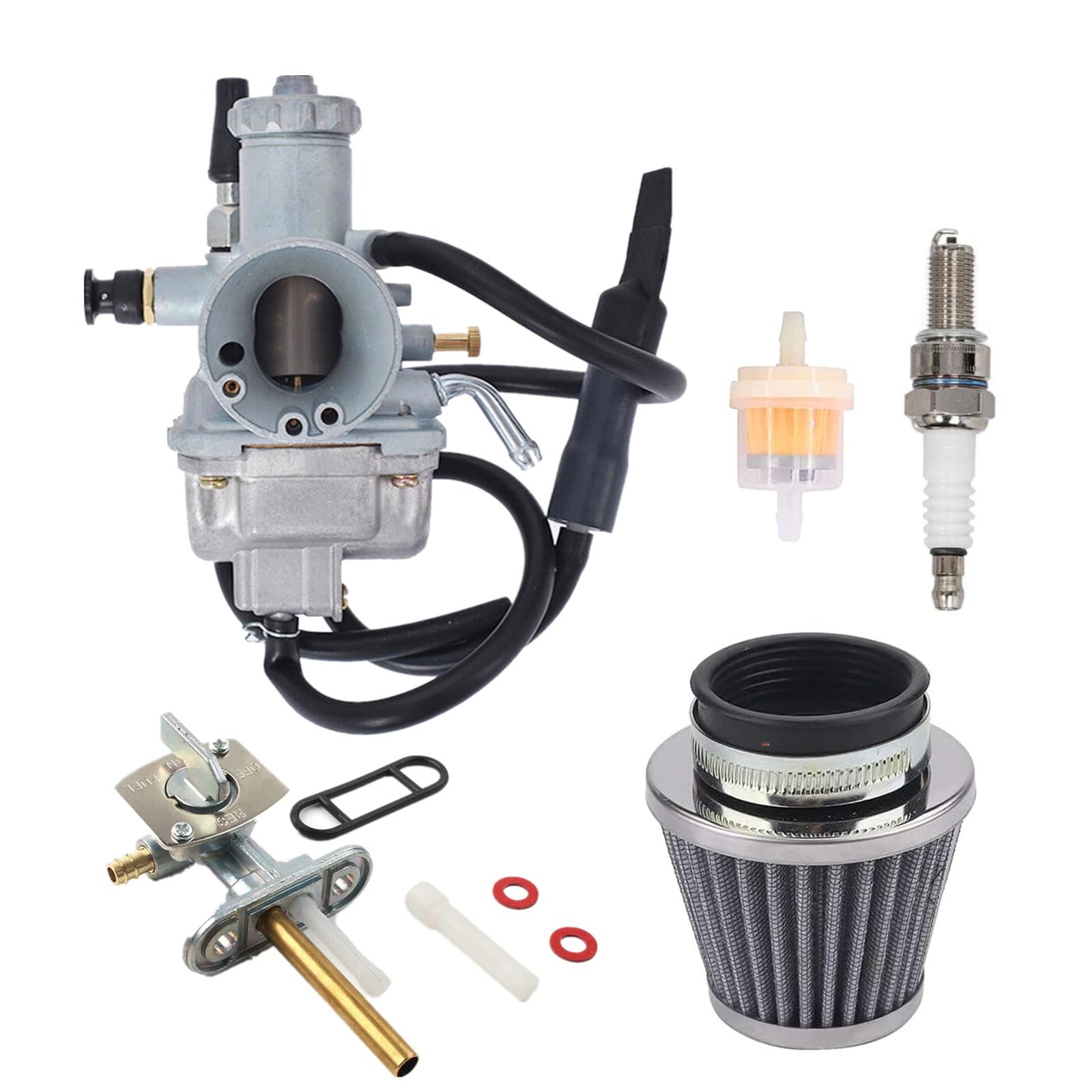 Whfzn Lt230 Carburetor For Suzuki Quadrunner 230 Ltf230 Carb 1985-1987 Replace # 13200-18B10 13200-18A10 With Air/Fuel Filter, Petcock Valve