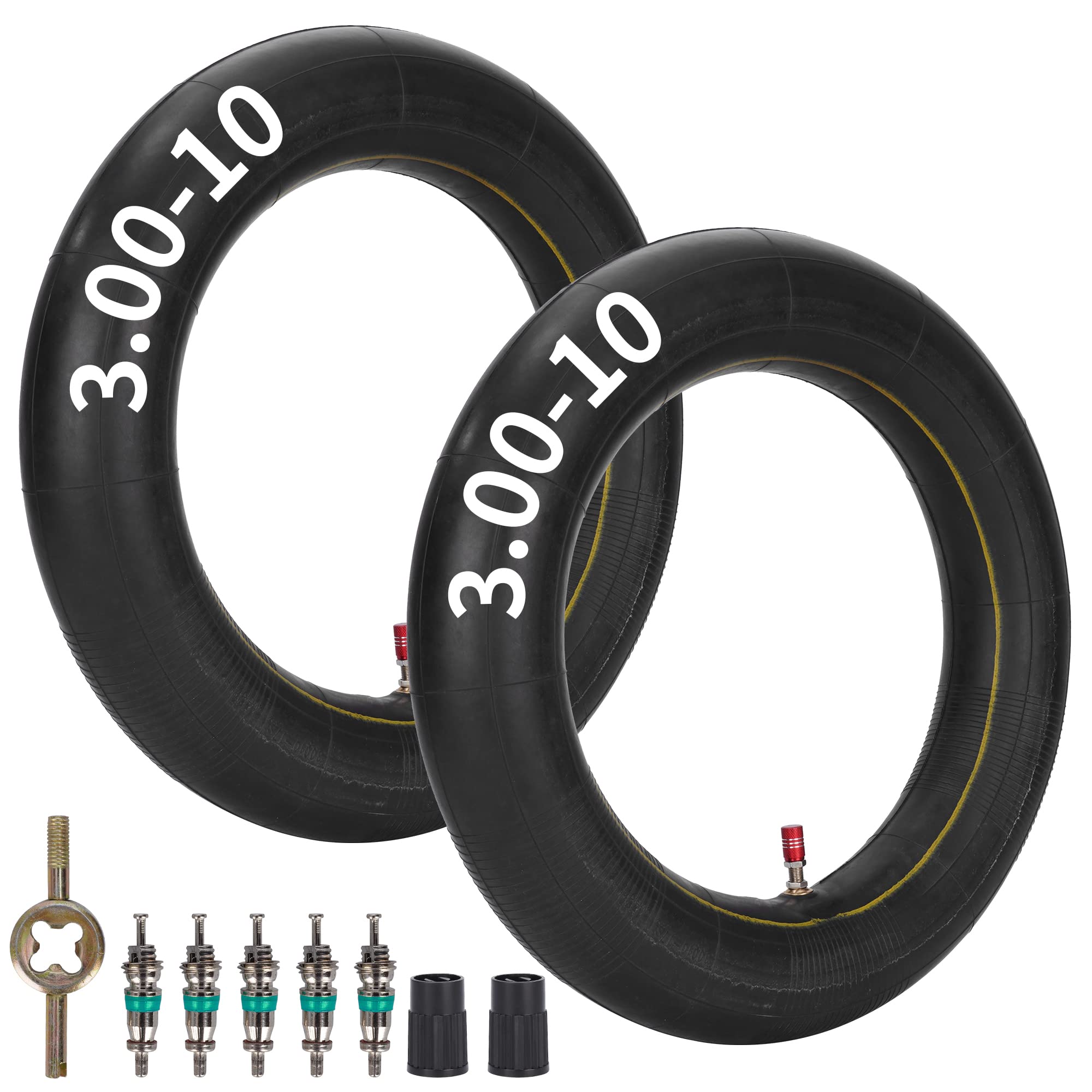 Rutu 3.00-10 300-10 Inner Tube With Tr4 Straight Valve Stem Replacement For Crf50 Ct 70 Ez 90 Cub Klx Drz 110 Dirt Pit Bike Chinese Dirt Pit Bike 50Cc 70Cc 90Cc 110Cc 125Cc 2 Pack
