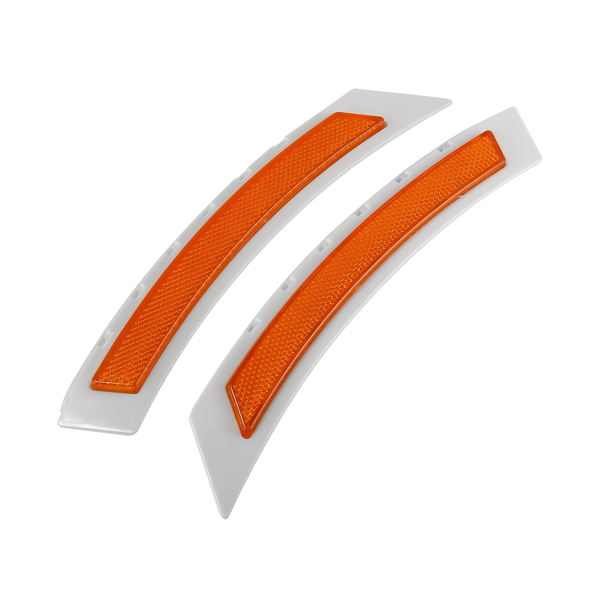 A Absopro Front Bumper Reflector Strip 63147185743 63147185744 Reflective Cover For Bmw 528I 2008-2010 Yellow (Set Of 2)