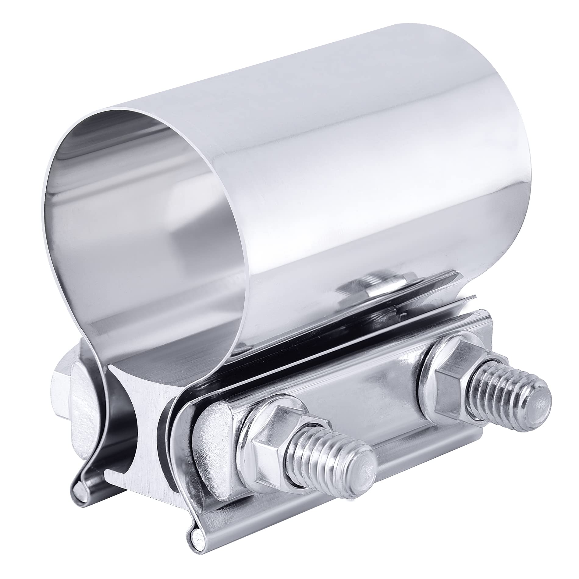 Evil Energy 2.75 Inch Exhaust Clamp,Butt Joint Band Clamp Sleeve Coupler Stainless Steel