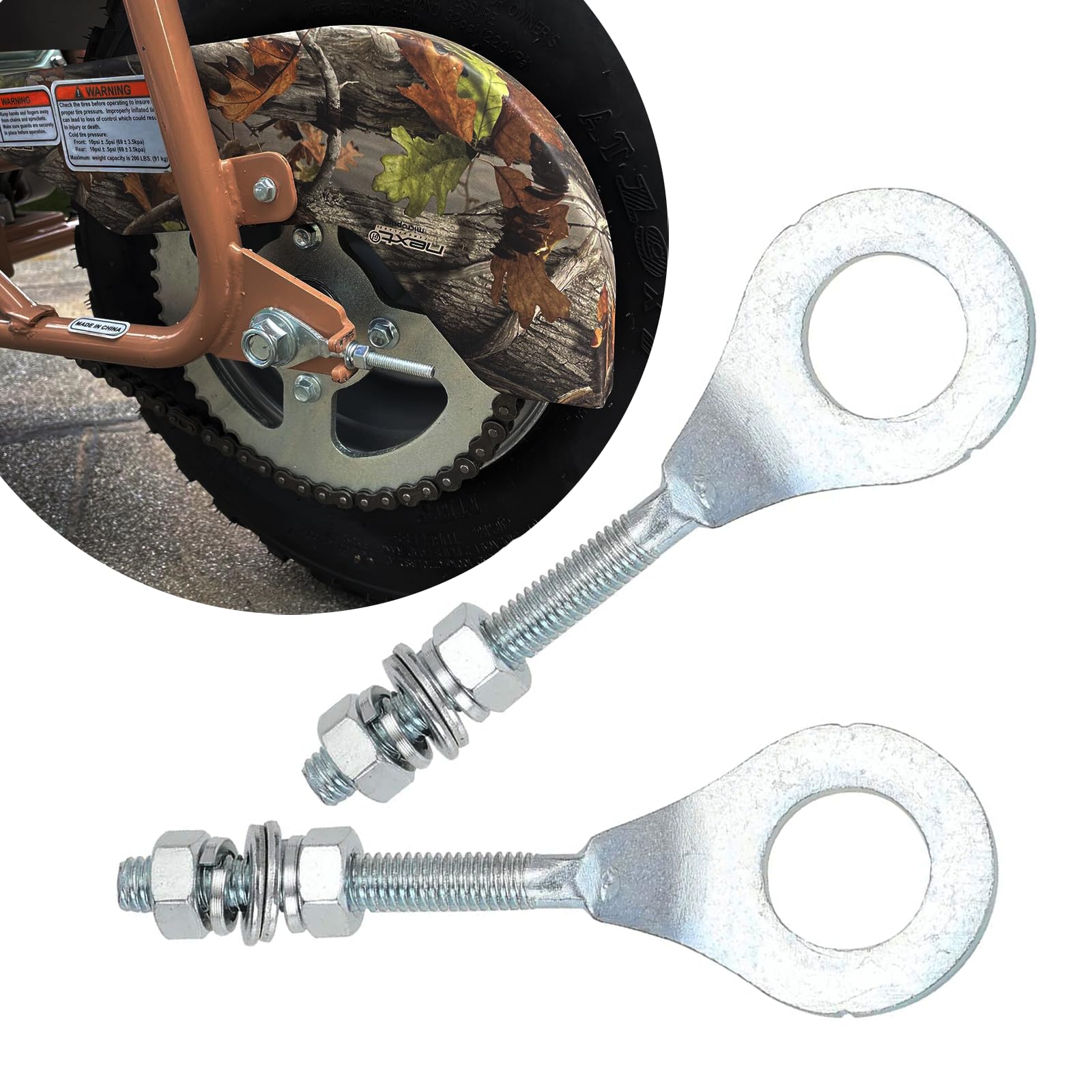 Qymoto 15Mm Mini Bike Chain Adjuster Tensioner For Coleman Ct200U Ct200U-Ex Axis 200 Massimo Mb200 Baja Warrior Mb165 Chain Adjuster 2 Pack