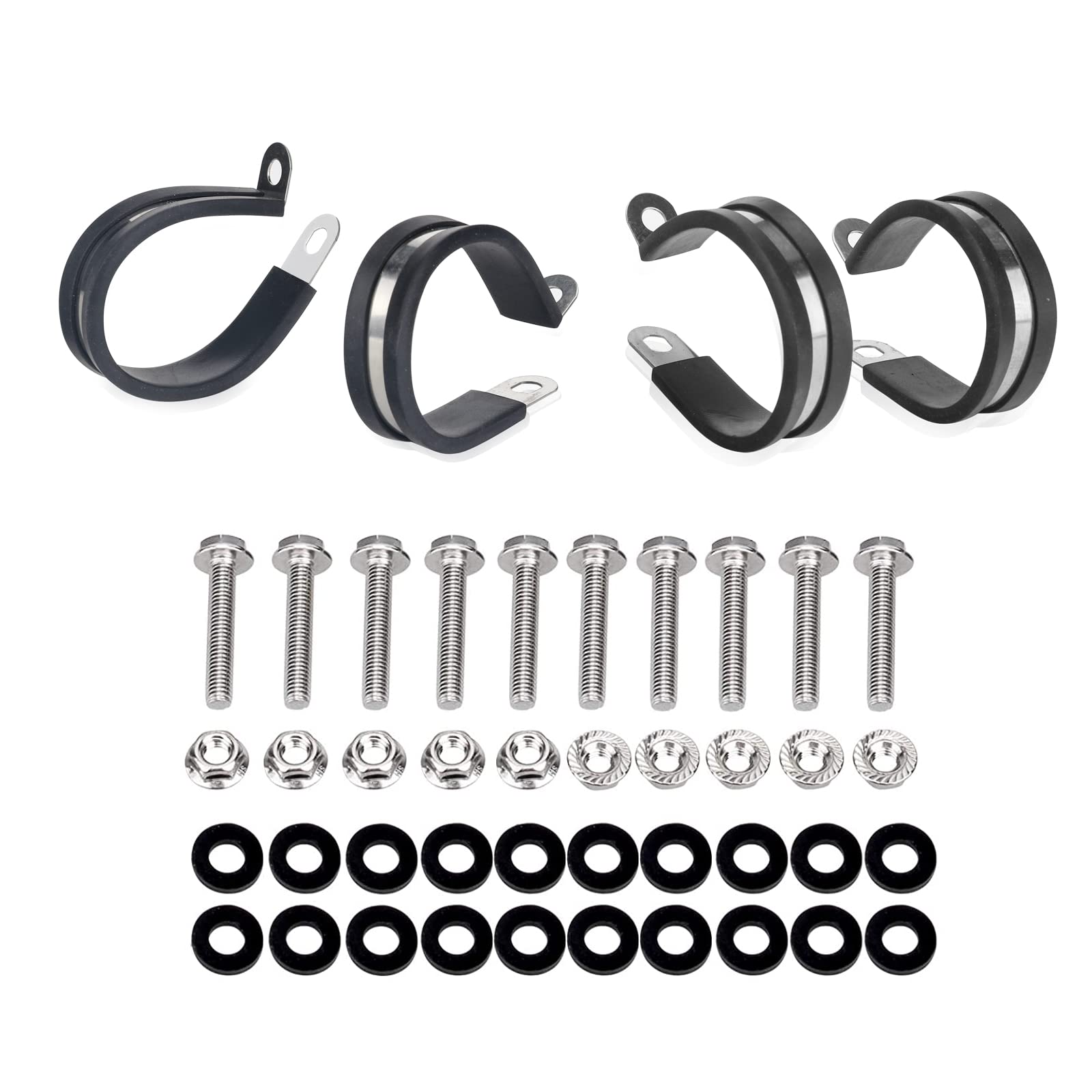 Stainless Steel Clamps Mount For Polaris Roof Connector Hose Clamps, Clamps Compatible With Polaris 2 Seats 900 1000 S Series, Tube Holder For Pipe Or Wire Cord Installation& Wiring Fixing, 44 Pcs