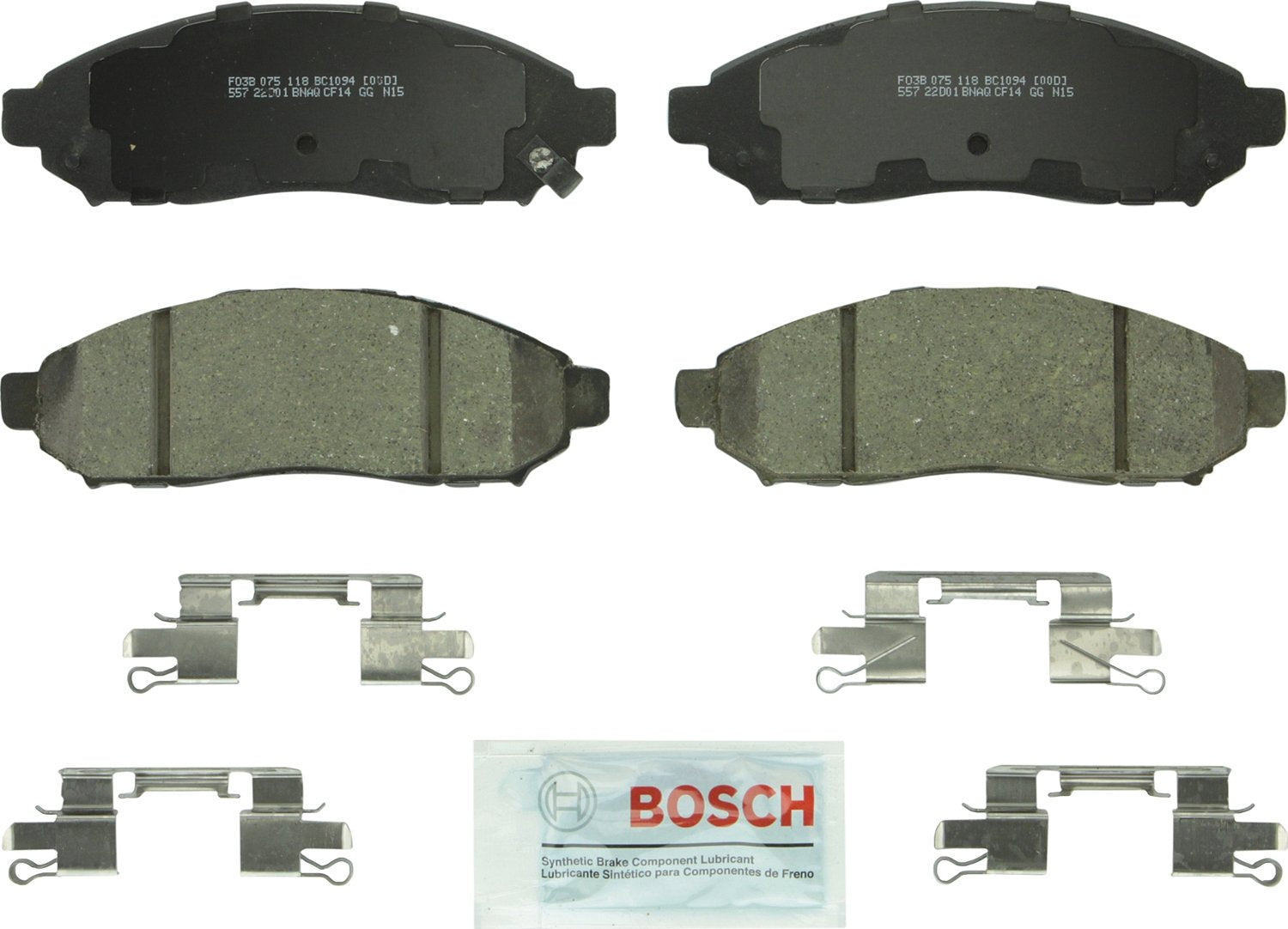 Bosch Bc1094 Quietcast Premium Ceramic Disc Brake Pad Set - Compatible With Select Nissan Frontier, Pathfinder, Xterra; Suzuki Equator; Front