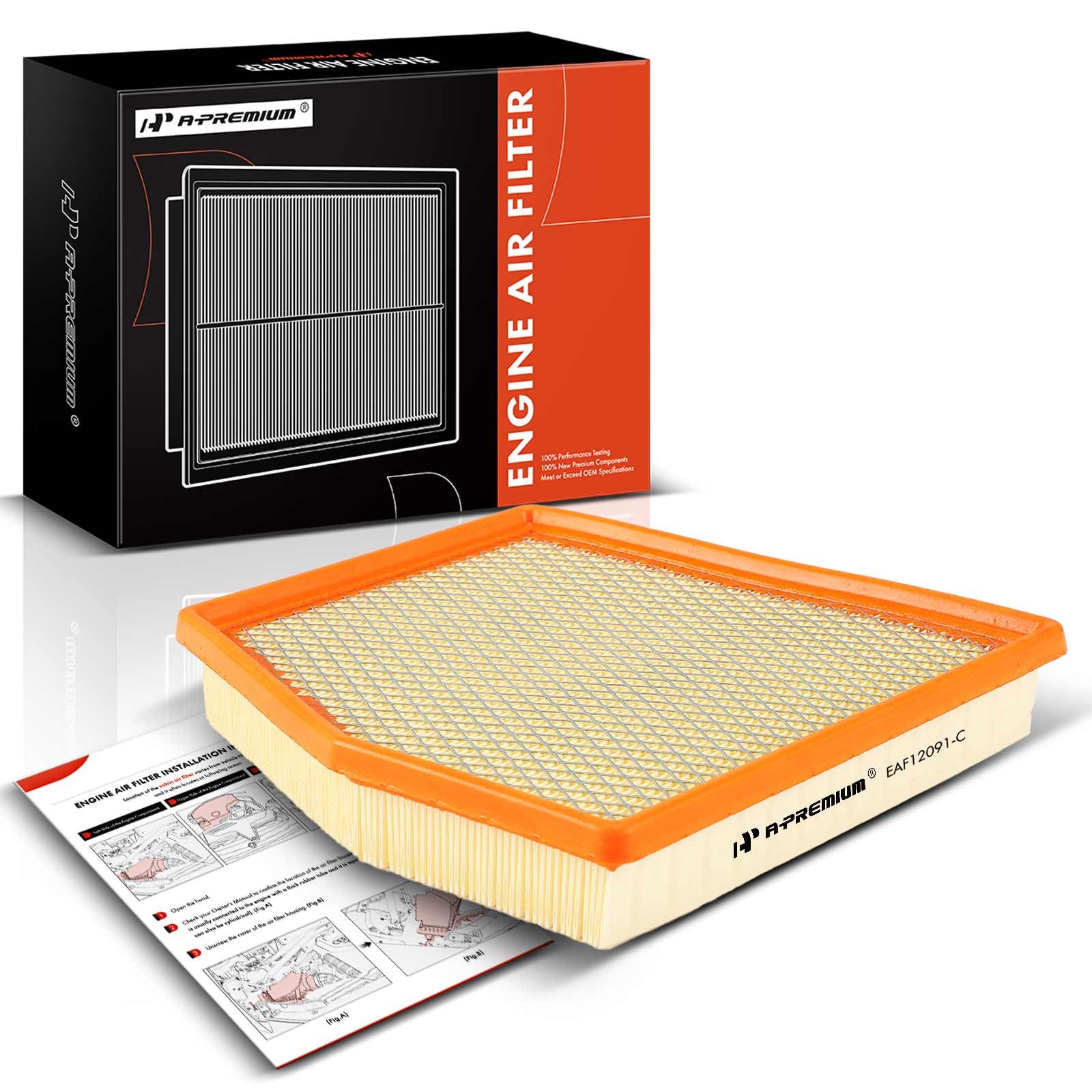 A-Premium Engine Air Filter Compatible With Chrysler Pacifica 2017-2023 3.6L Flex/Gas, Voyager 2020-2023 3.6L Gas