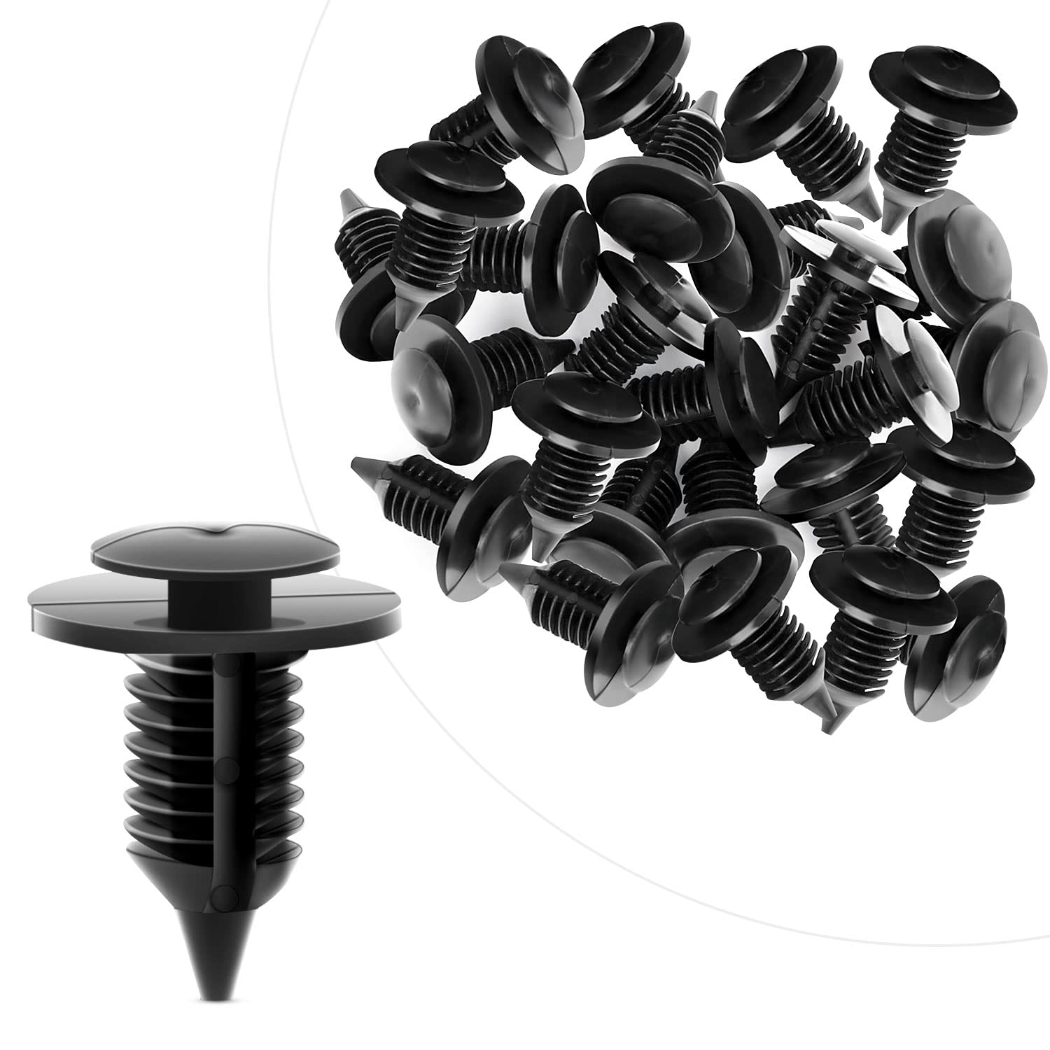 Gooacc Oem # N805155-S Interior Door Panel Clip Nylon Automotive Clips Rivet Retainer Fender Bumper Fasteners Clips For Ford And Dodge (2919T Qty: 25 For Ford)