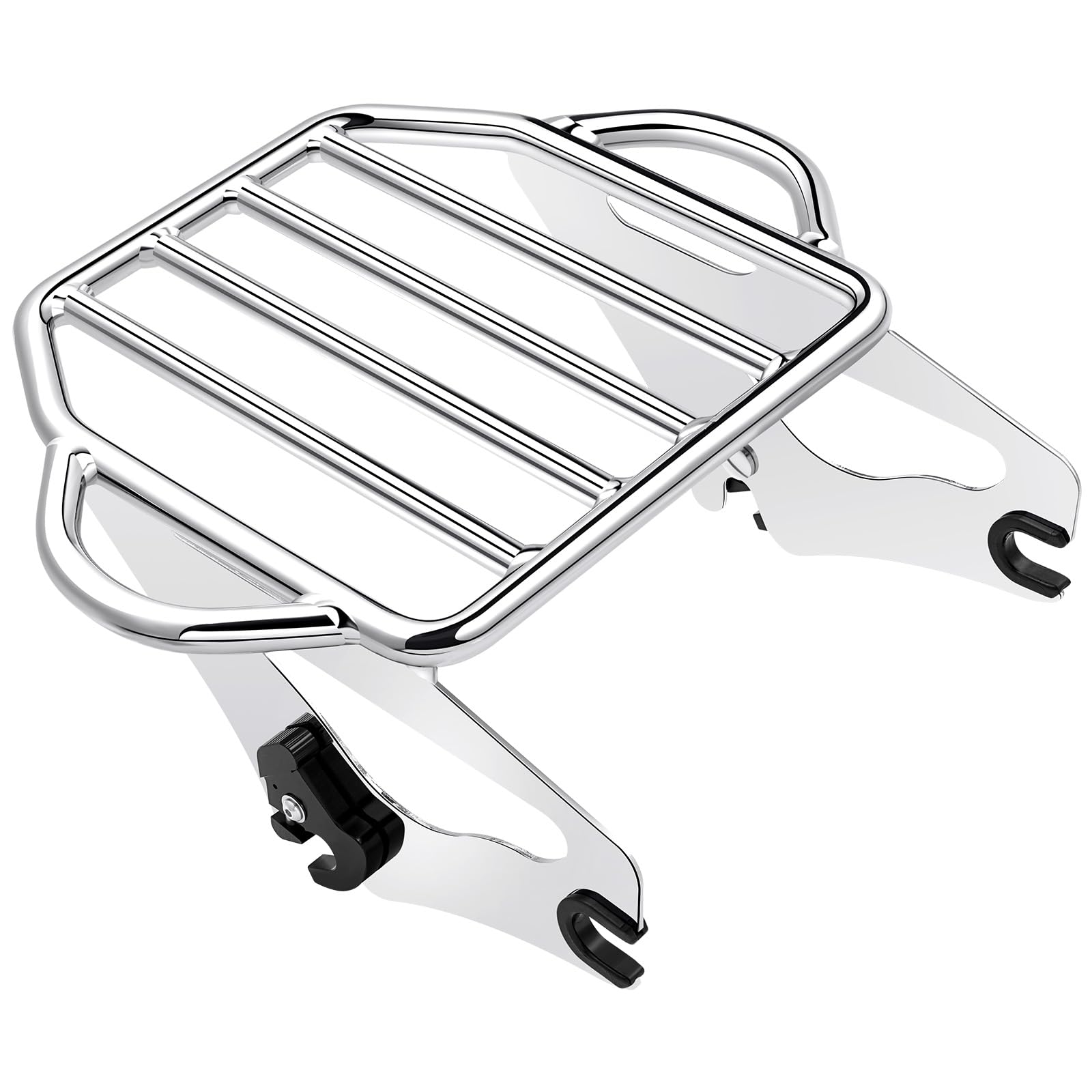 Benlari Chrome Detachable Luggage Rack 2-Up Mounting Rack Compatible For Harley Davidson Touring Road King Street Electra Glide 2009-2024 2021 2020 2019 2018 2017 2016 2015 2014 2013 2012 2011 2023