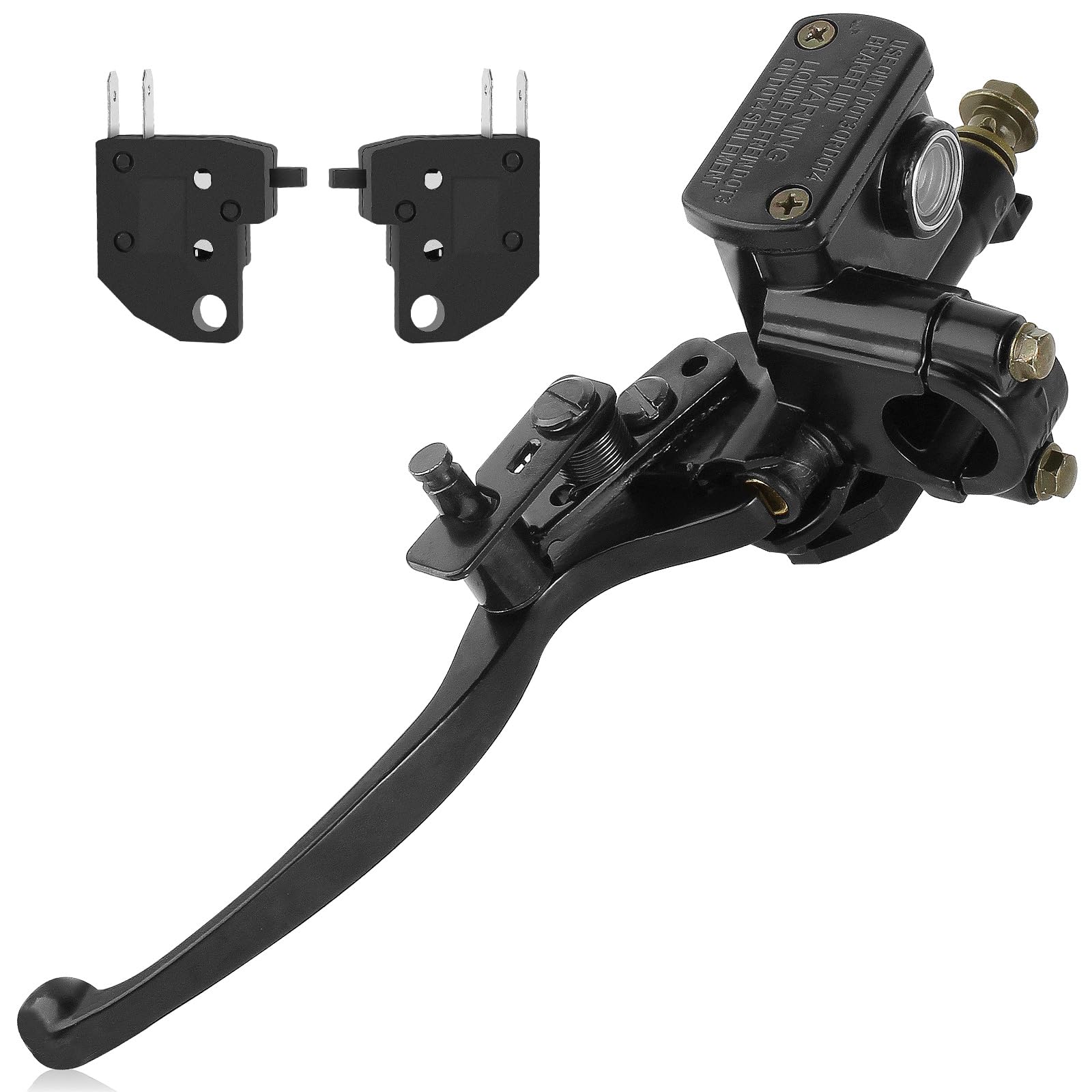 Qazaky 7/8Inch Left Handlebar Hydraulic Brake Master Cylinder Lever Pump For Atv Quad Moped Pit Dirt Bike Kids Motorcycle 50Cc 70Cc 90Cc 110Cc 125Cc 150C 200Cc 250Cc Gy6 22Mm Taotao Kazuma Sunl Roketa