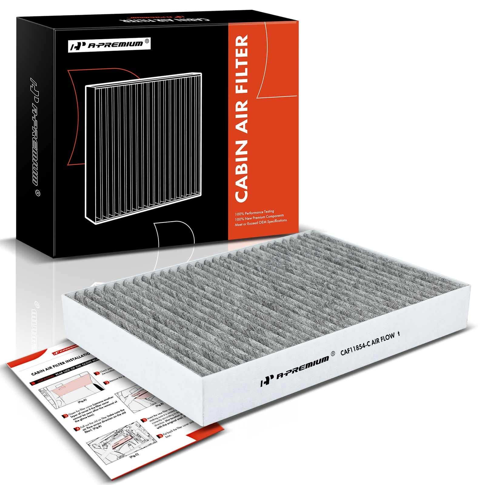 A-Premium Cabin Air Filter With Activated Carbon Compatible With Nissan Vehicles - Rogue (2014-2020), Rogue Sport (2017-2022), Qashqai (2017-2022) - Replace# 27277-4Bu0A