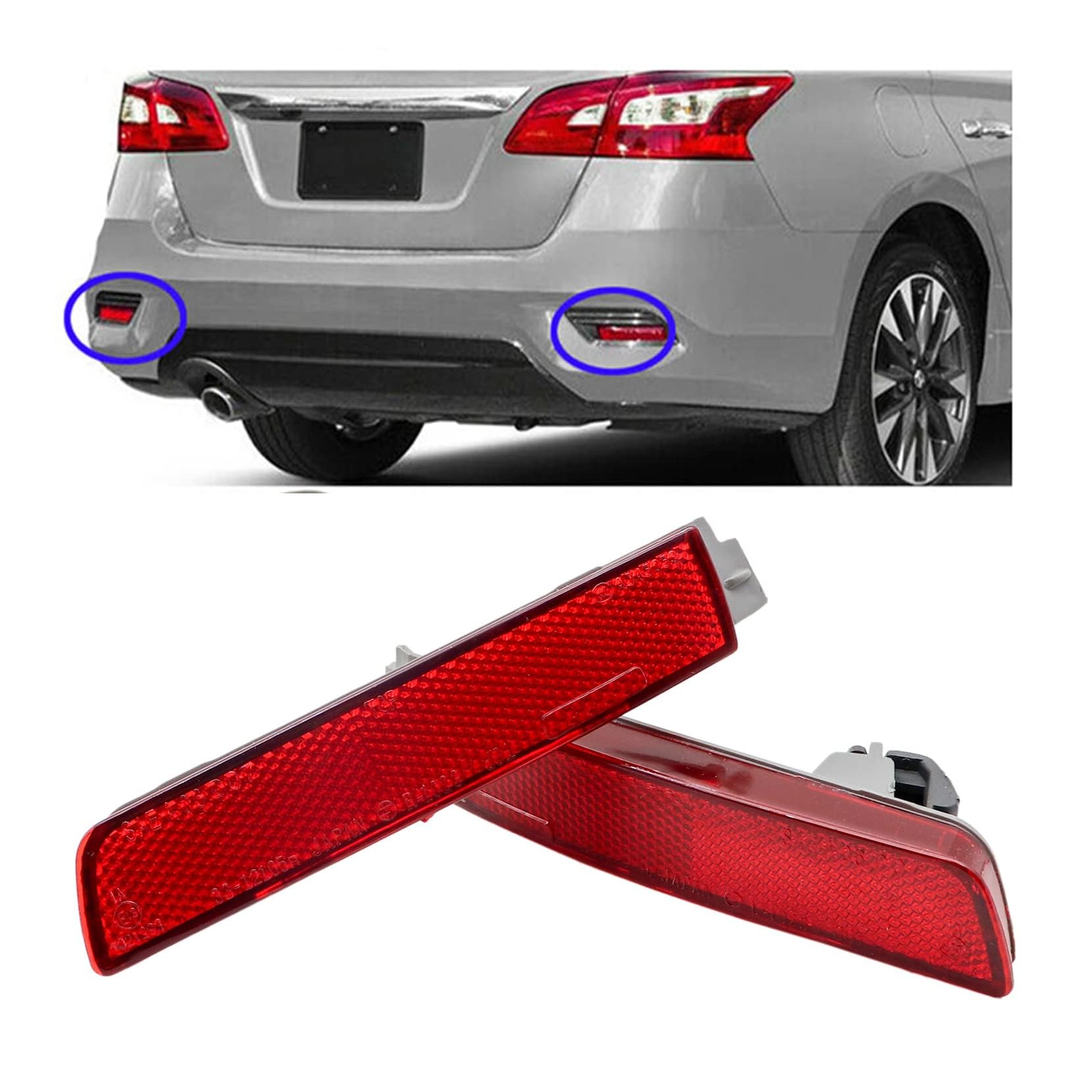 Priprilod 2Pc Rear Left And Right Bumper Reflector Set Compatible With Nissan Sentra Quest Murano Fx35 Fx50 2013 2014 2015 2016 2017 2018 Replace 12764454 265605C000 265655C000 Ni1185100 Ni1184100