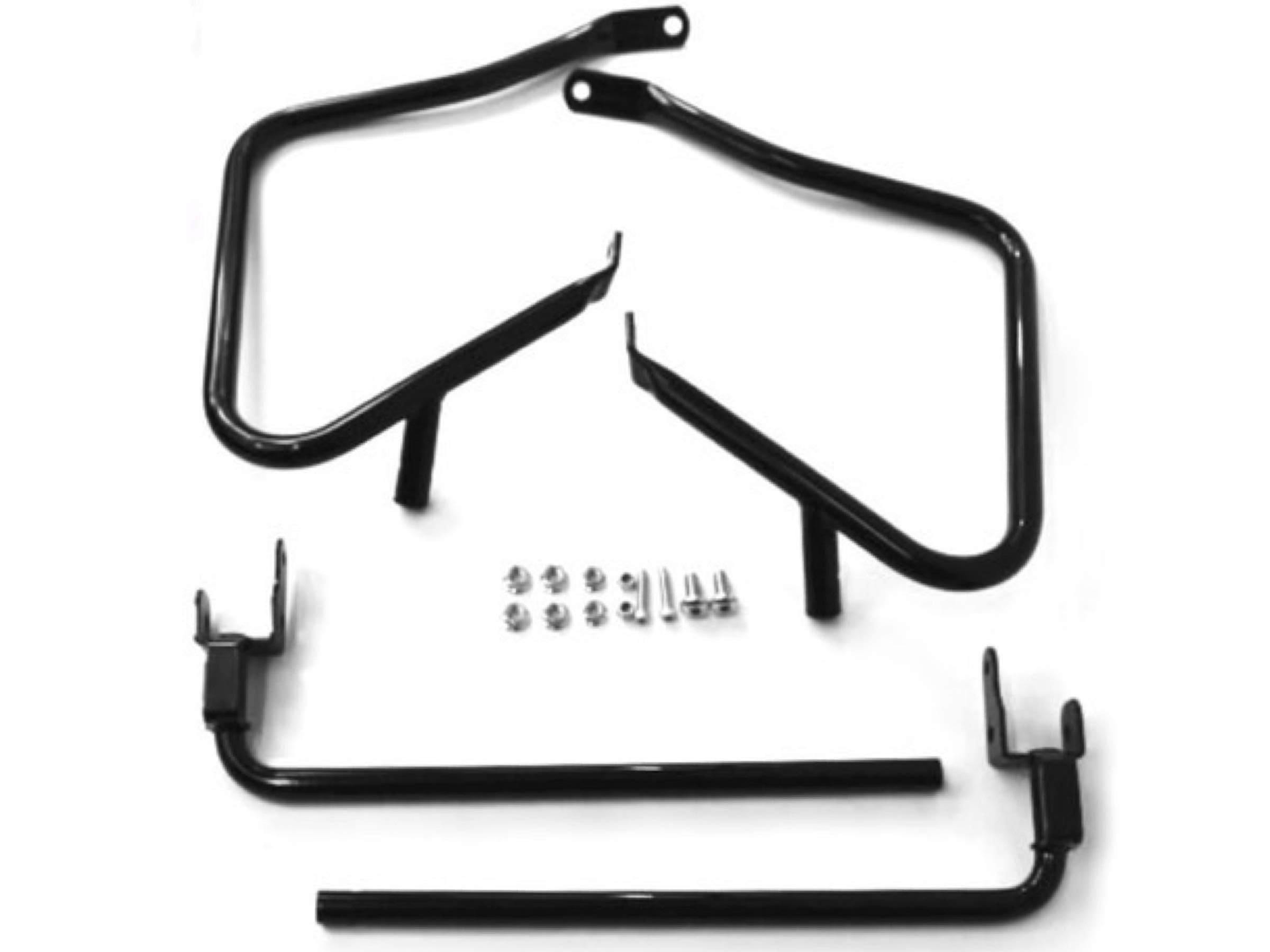 Gloss Black Rear Saddlebag Guards Support Kit Harley Davidson Touring Electra Street Glide Road King Ultra Classic Limited Cvo 2014-2024 Saddle Bags Bag Guard Mount Saddlebags # 90200788 Bar Supports