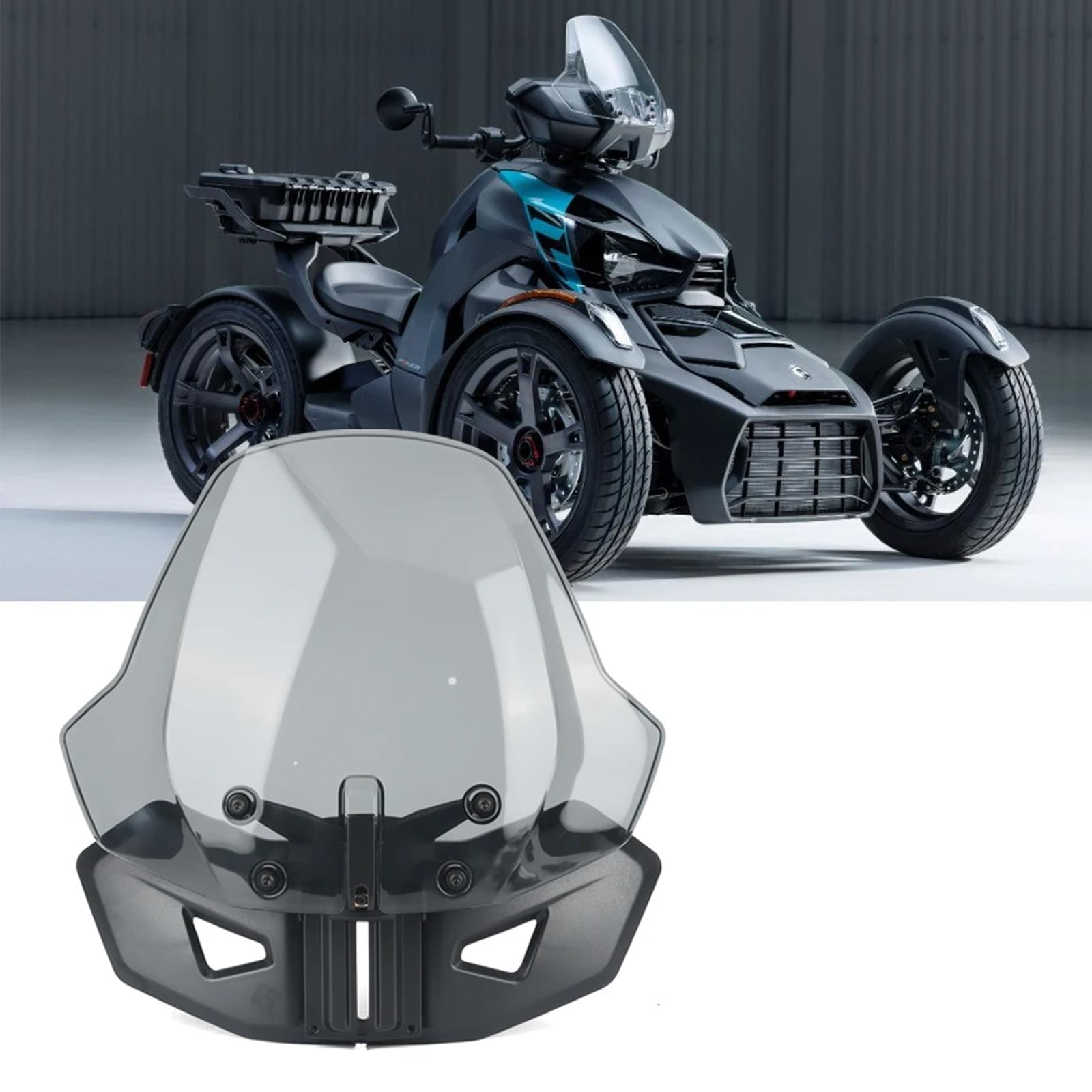 Running Panther Adjustable 3 Inches Windshield For Can-Am Ryker 600 900 Sport & Rally Edition 2019-2023 All Models, Front Vented Wind Deflector Windscreen Accessories( Replace # 219401023, 219400771)