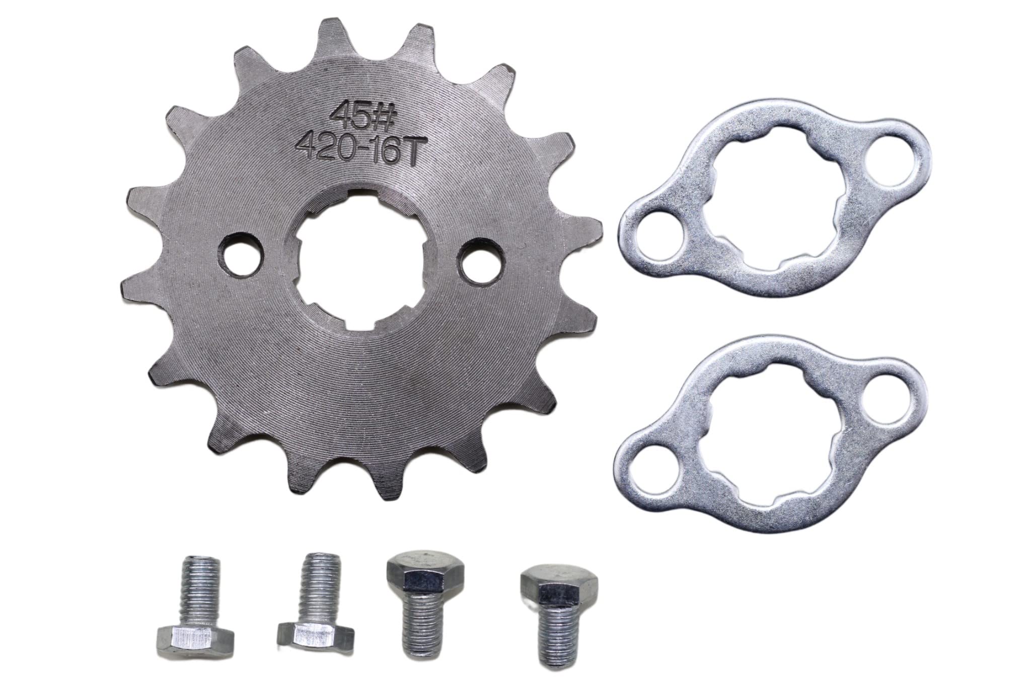 Trkimal Motorcycle 420-16T Front Sprocket 20Mm For 50Cc 70Cc 90Cc 110Cc 125Cc Dirt Pit Bike Mini Bike Taotao Roketa Coolster Sunl Lifan Loncin Atv Quad 4 Wheeler Moped (420-16T, 20Mm)