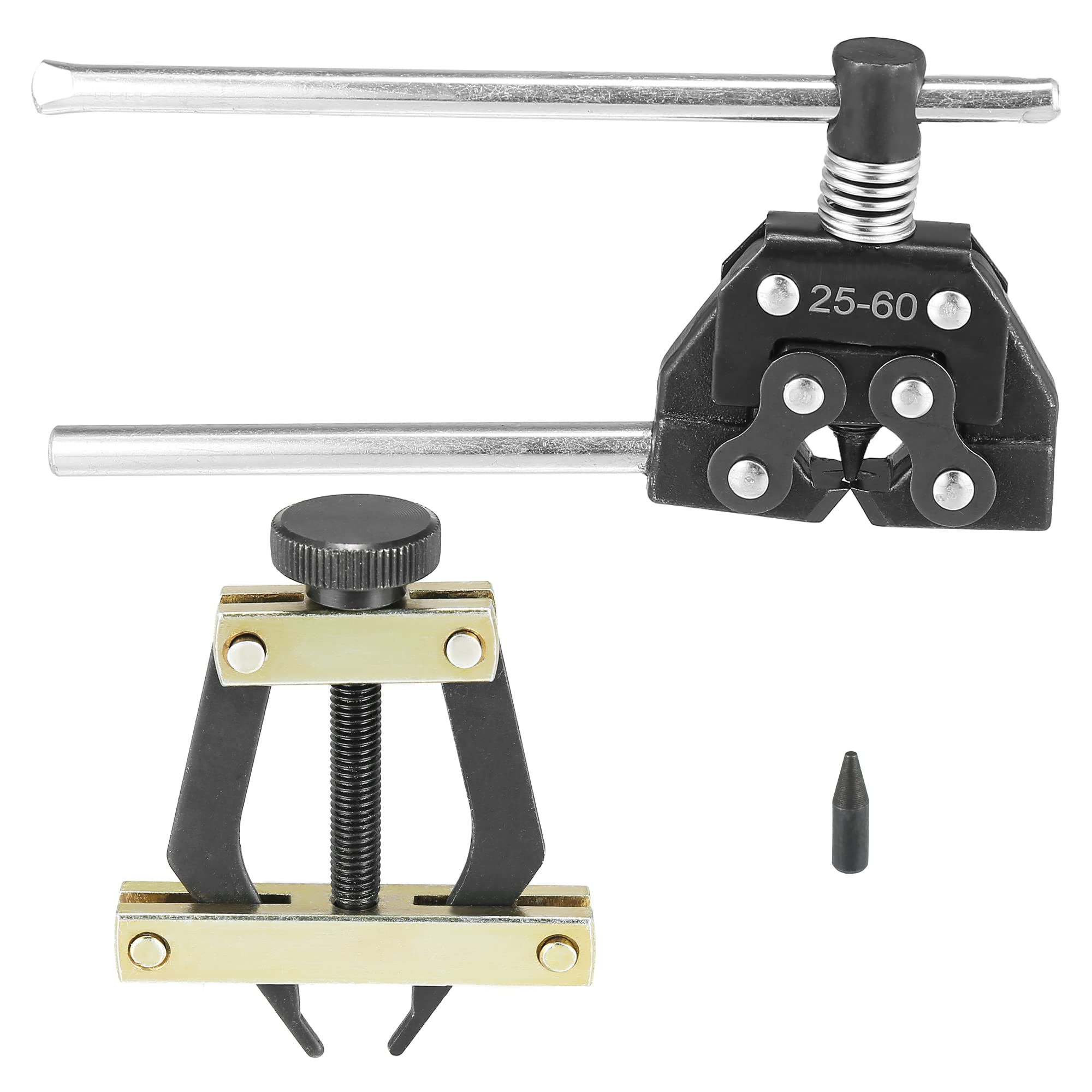 Motoforti Roller Chain Tools Kit 25-60 Chain Detacher Breaker Cutter Tool Roller Chain Puller Holder Connecting For Bicycle Bike Motorcycle Go Kart Atv Chains Replacement Carbon Steel Black