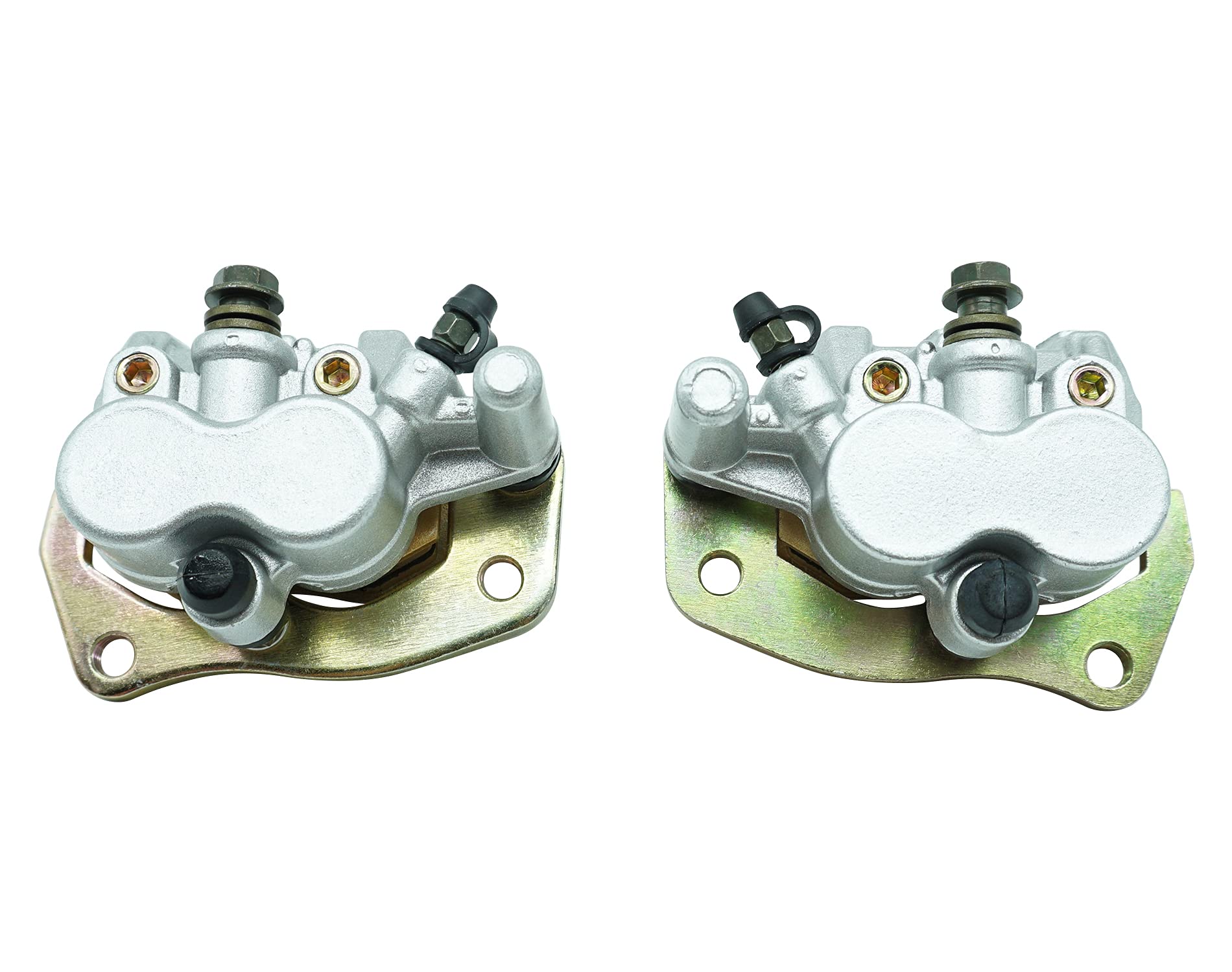 M Mati Front Left Right Brake Calipers & Pads For Yamaha Rhino 450 660 700 Yxr450 Yxr660 Yxr700 5B4-2580T-01-00 5B4-2580U-01-00