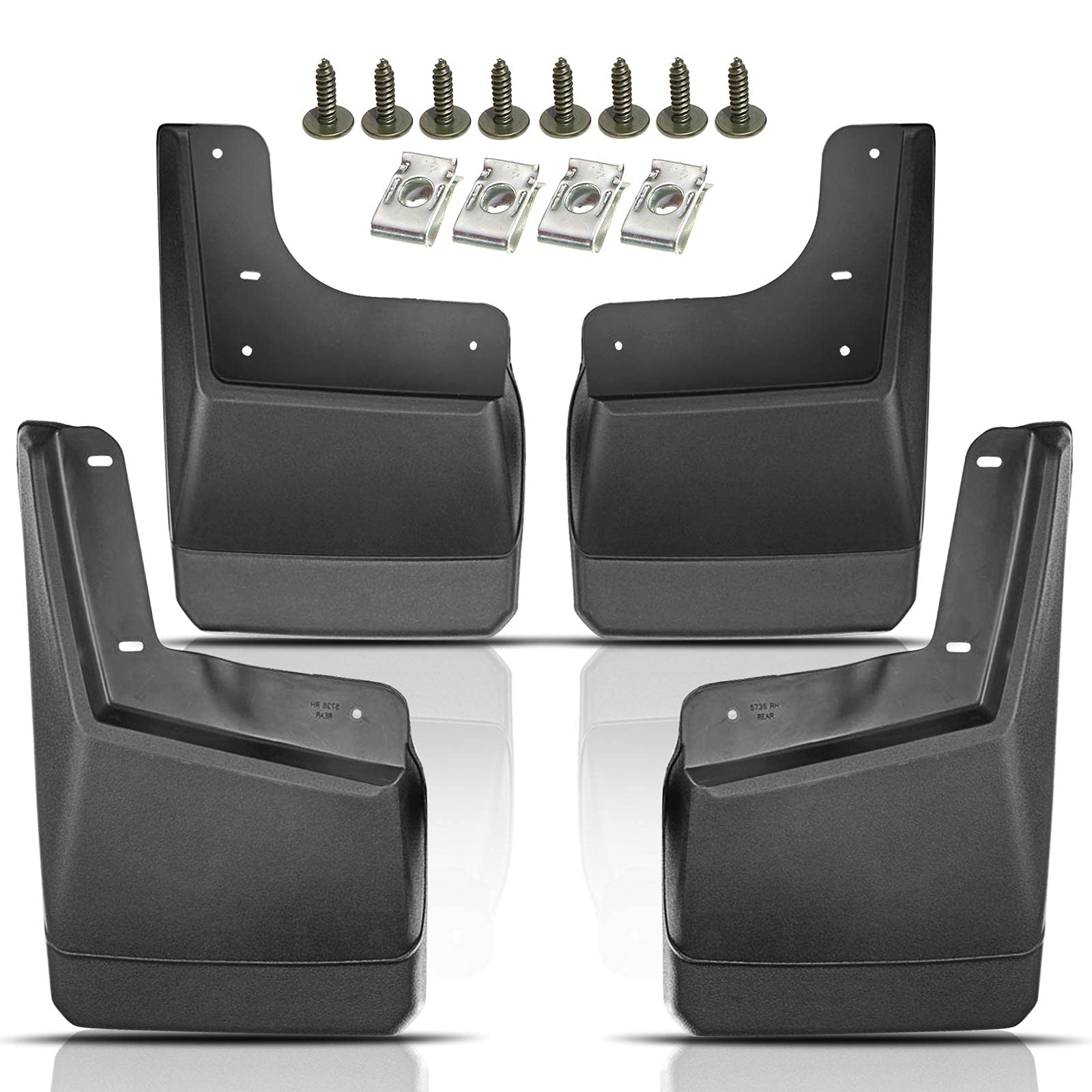 Yhtauto Set Of 4 Mud Flaps Splash Guards Accessories Replacement For Hummer H2 2003-2009, Front And Rear Lh Rh, Black