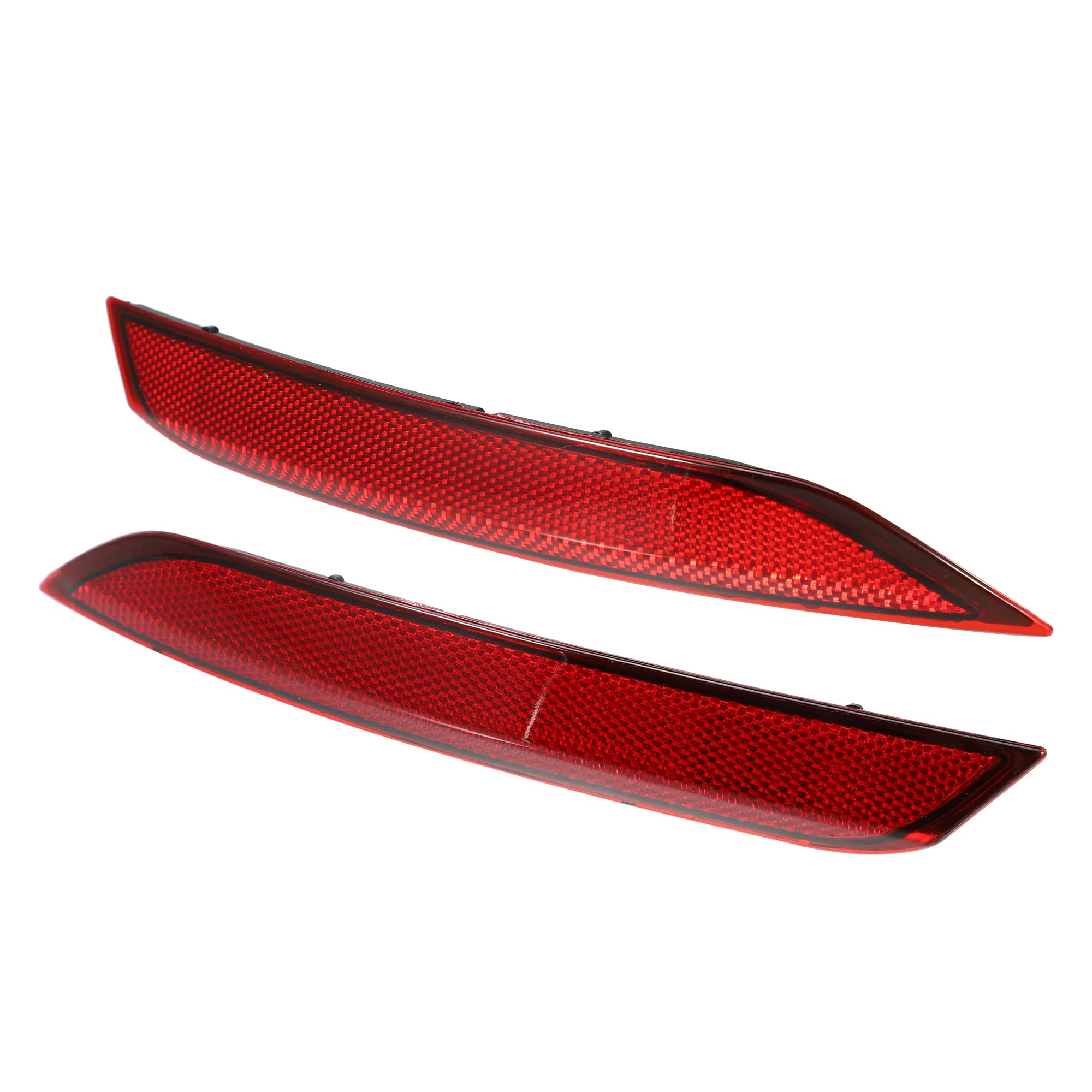 X Autohaux 1 Pair Rear Left Right Bumper Reflector Light Cover 6C0945105B 6C0945106B For Vw Polo 2014-2017 Red