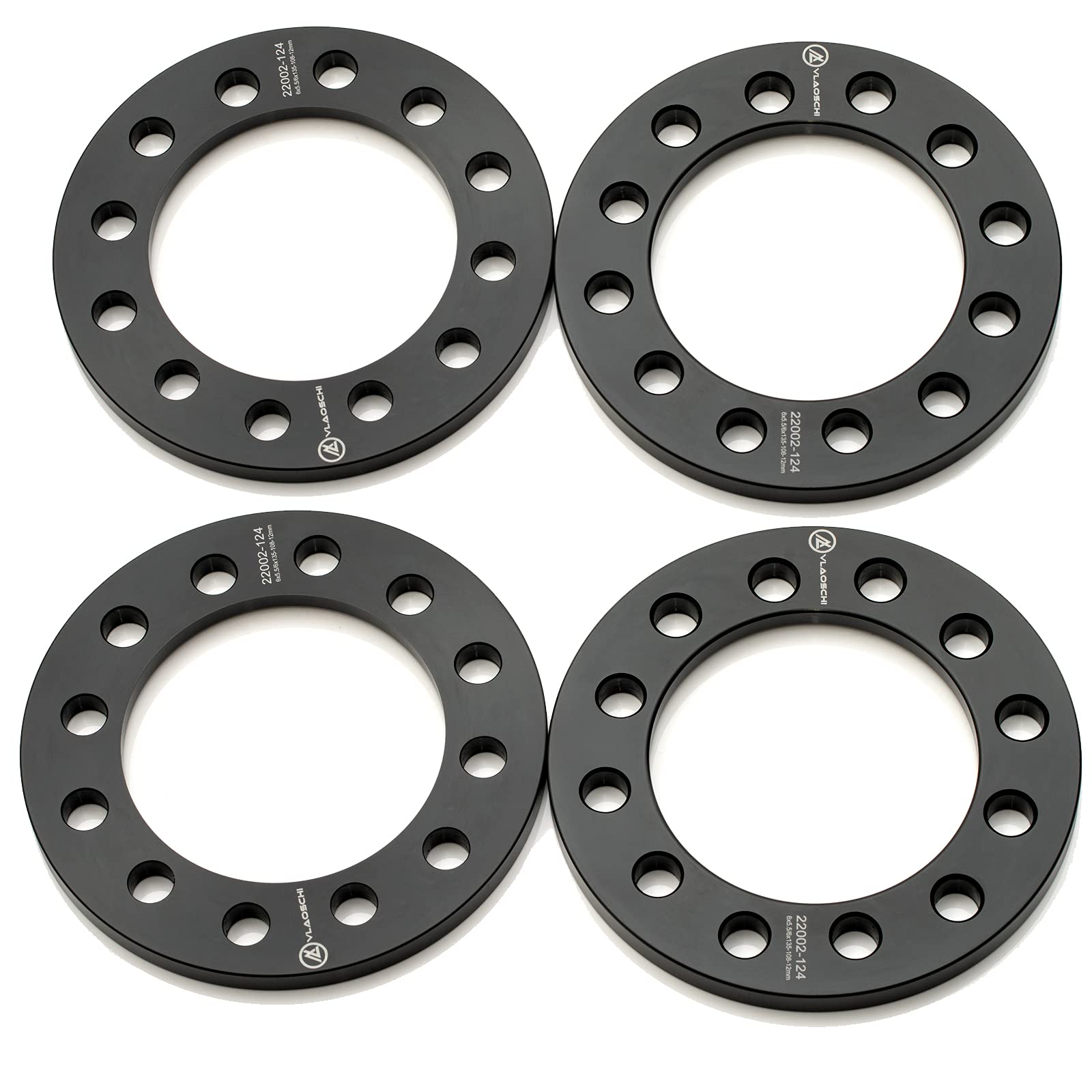 Vlaoschi Black Forged 6X5 6X120 6X127 Wheel Spacers 1/2 Inch (12Mm) Compatible With Chevy Gmc 6 Lug For 2002-2009 Trailblazer | 2015-2022 Colorado | 2018-2022 Traverse | 2002-2009 Envoy - Pack Of 4