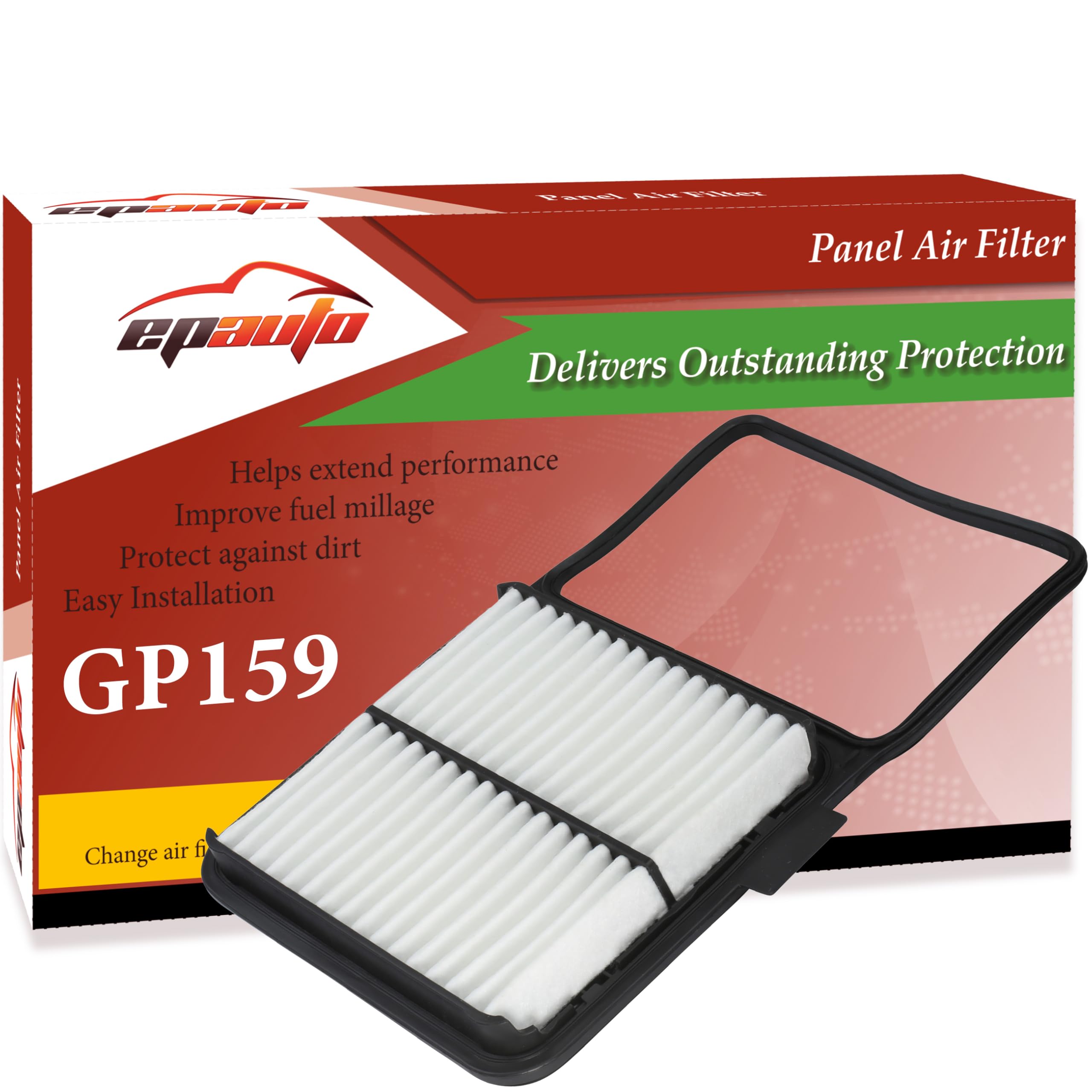Epauto Gp159 (Ca10159) Extra Guard Rigid Panel Engine Air Filter Replacement Made For Toyota Prius (2004-2009)