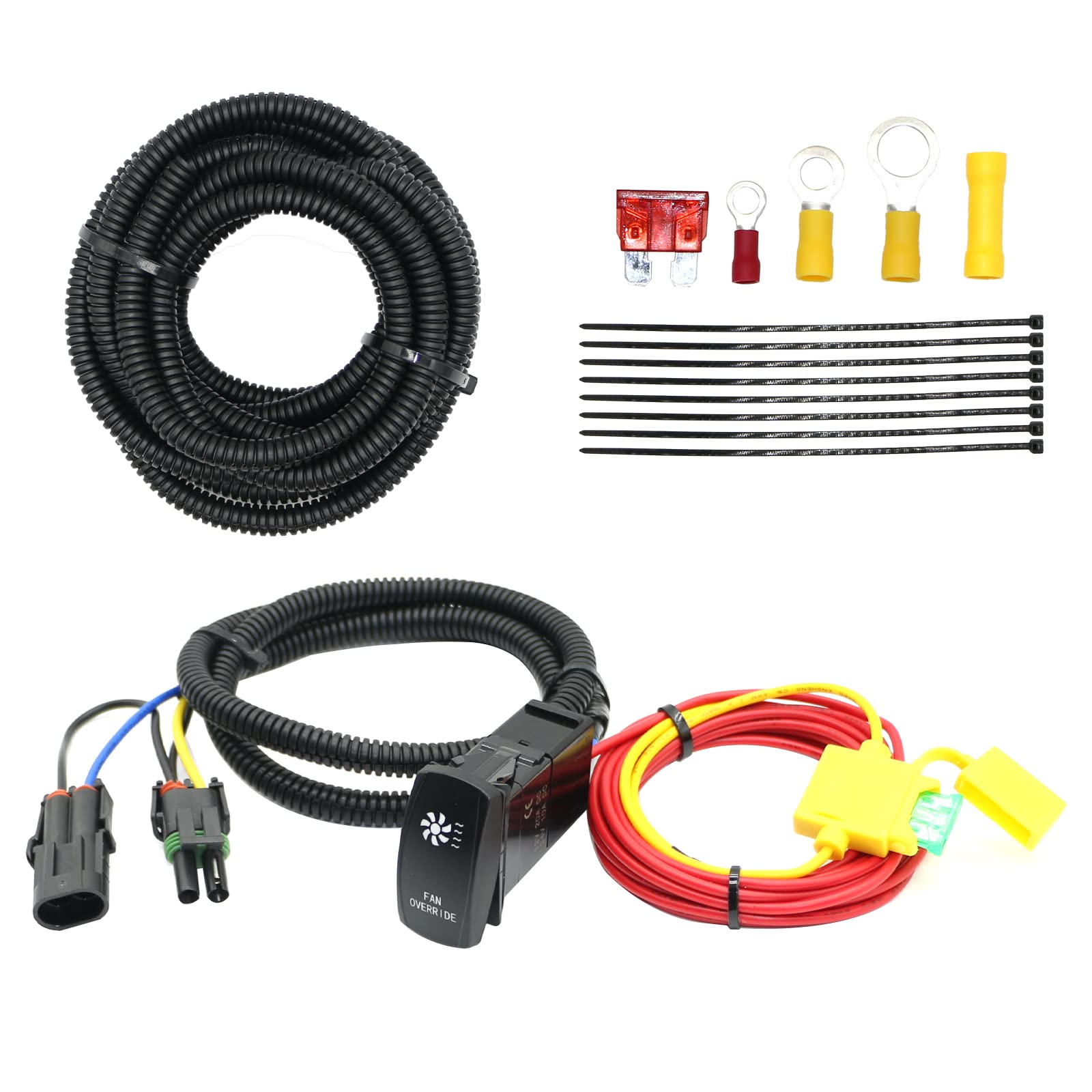 Fan Override Over Ride Rocker Switch Kit For Polaris Ranger Rzr 800 900S Xp 1000