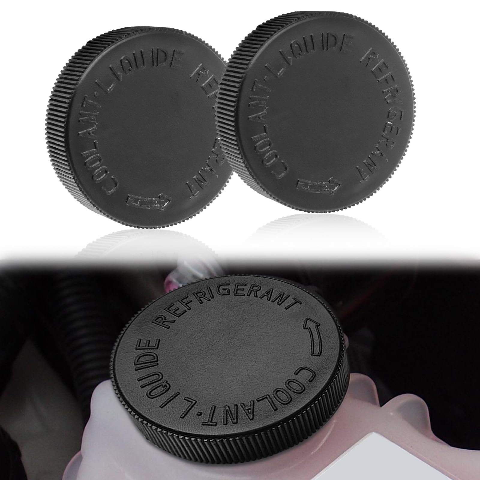 2Pcs Engine Radiator Coolant Water Tank Black Reservoir Cap, Compatible With Infiniti Nissan Renault, Oem# 21712-79900