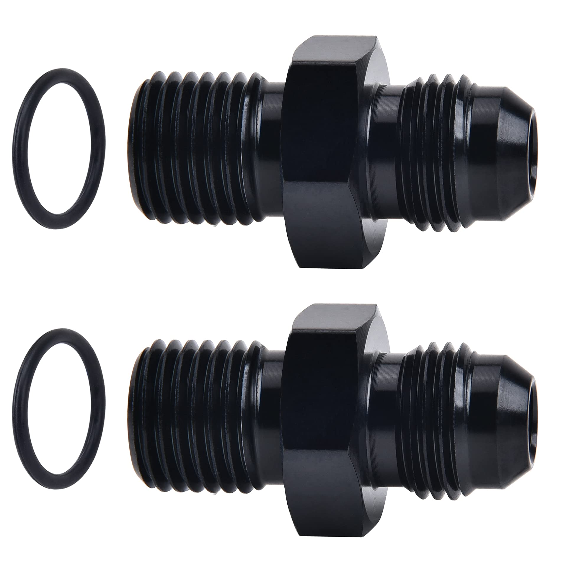 Evil Energy 6An Male Flare To M14 X 1.5Mm Male Metric Fitting Adapter Aluminium Alloy 2Pcs