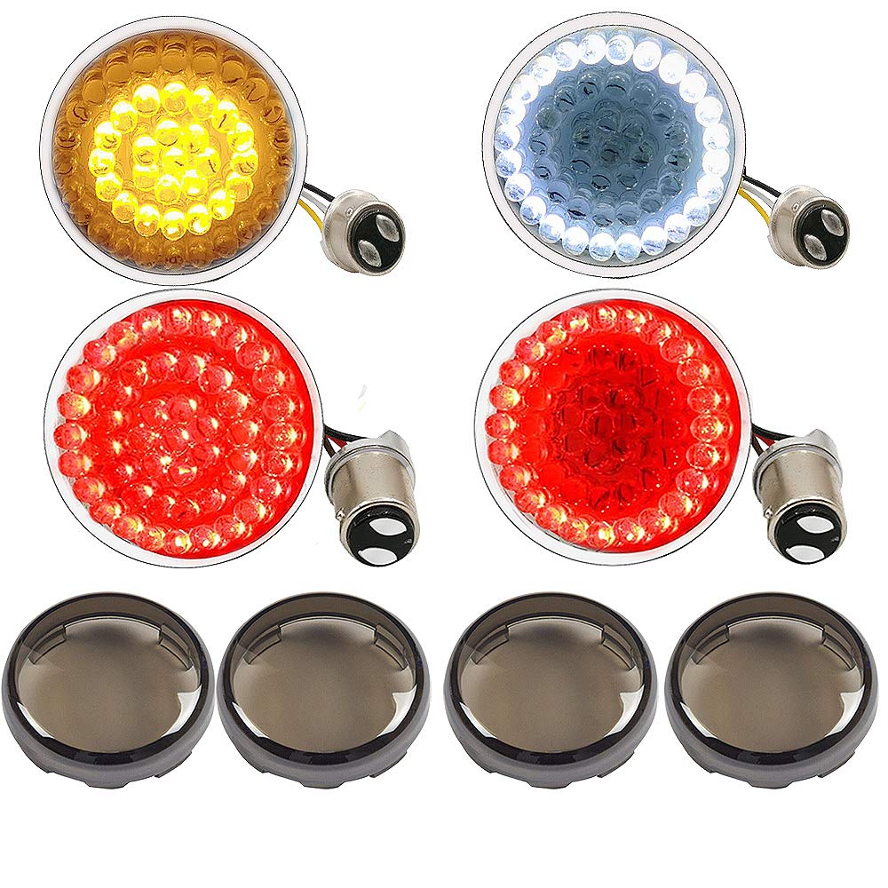 Motoparacc 1157 Front Rear Led Turn Signal, 2 Inch Bullet Double Contacts Motorcycle Brake Running Light For Harley Street Glide, Dyna, Sportster 1200, Iron 883, Road King 2020