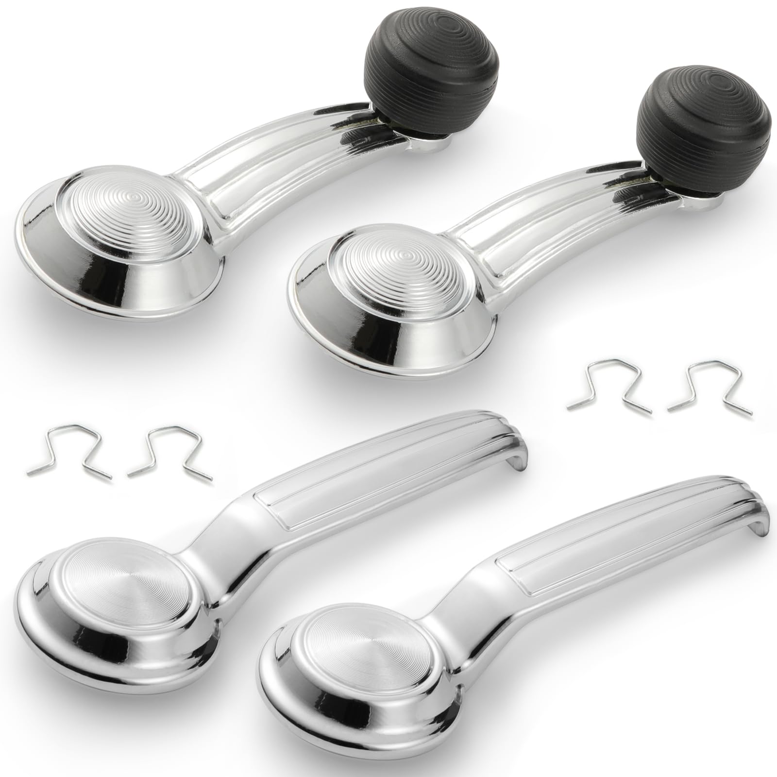 Lcyolada Window Crank Handle & Interior Door Handle Set For 1967-1996 Buick/Chevrolet/Gmc Trucks Suvs Models,Chrome,Set Of 4