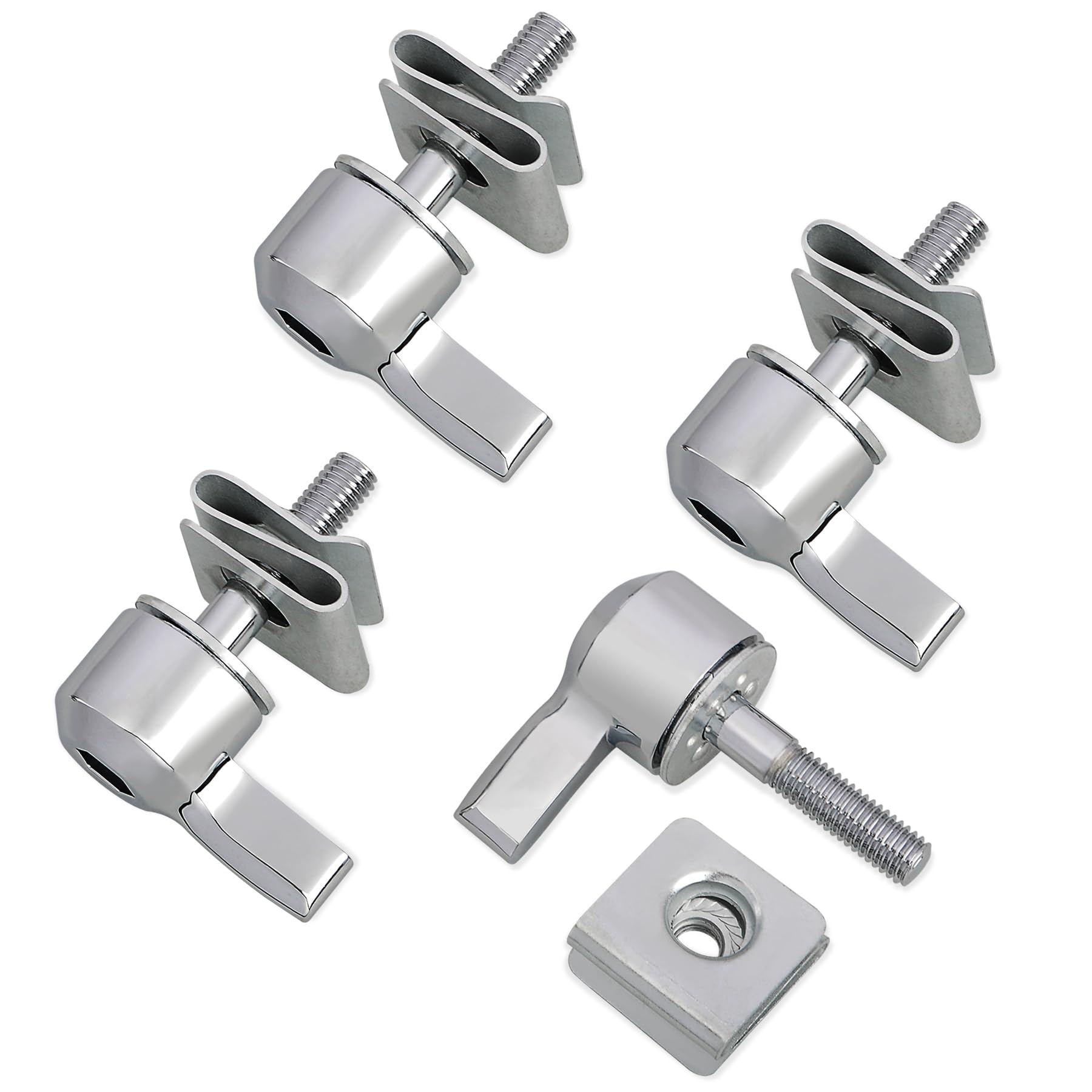 Wowtk Saddlebag Mount Kit, Set Of Hard Saddlebag Lever Lock Mounting For Harley 1993-Later All Touring Models Flt Flht Flhtcu Flhrc Road King Street Glide Electra Glide,Chrome