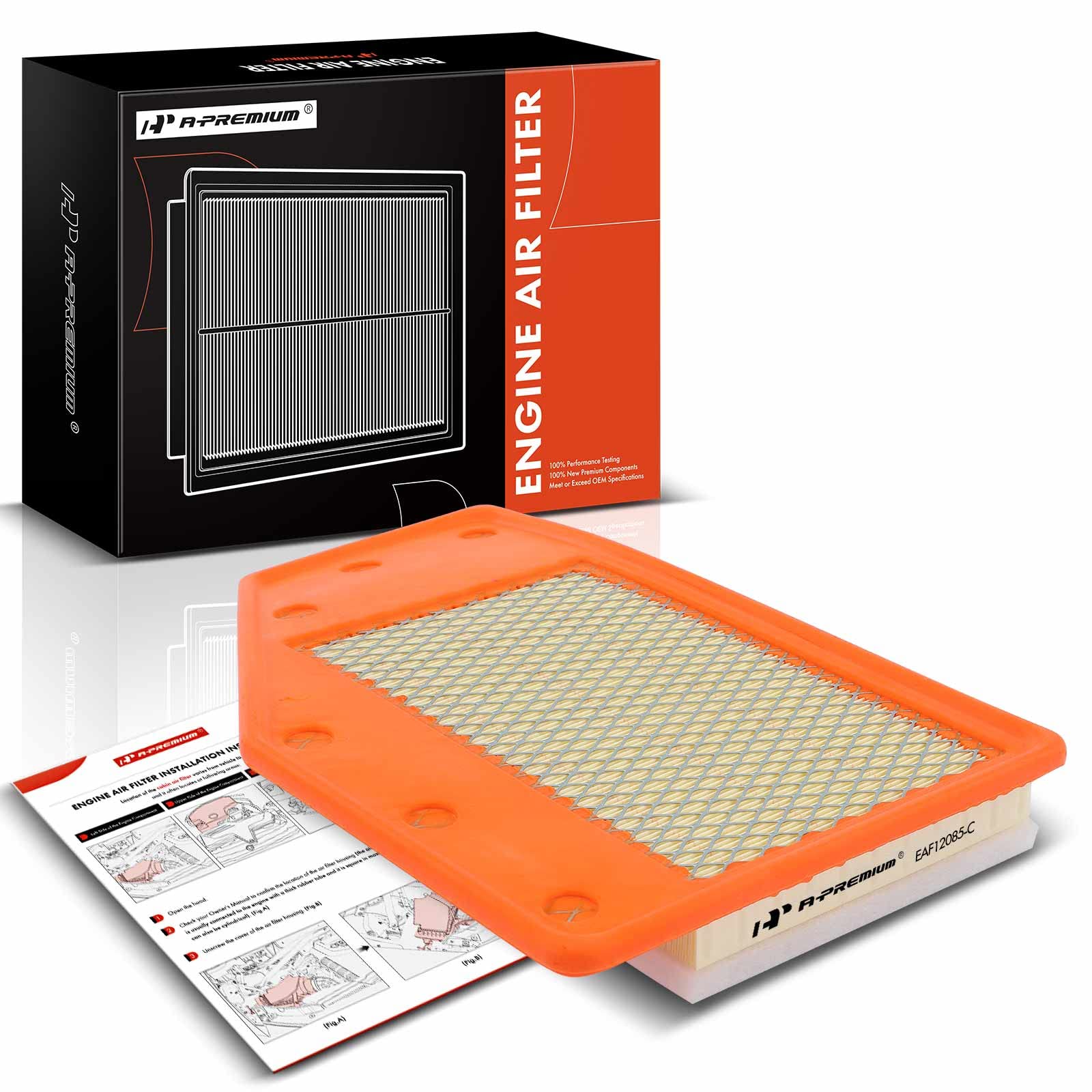 A-Premium Front Engine Air Filter Compatible With Buick Lacrosse 2018-2019 & Chevrolet Malibu 2016-2022, 1.5L 1.8L 2.5L, Flexible Panel, Replace# 23430312