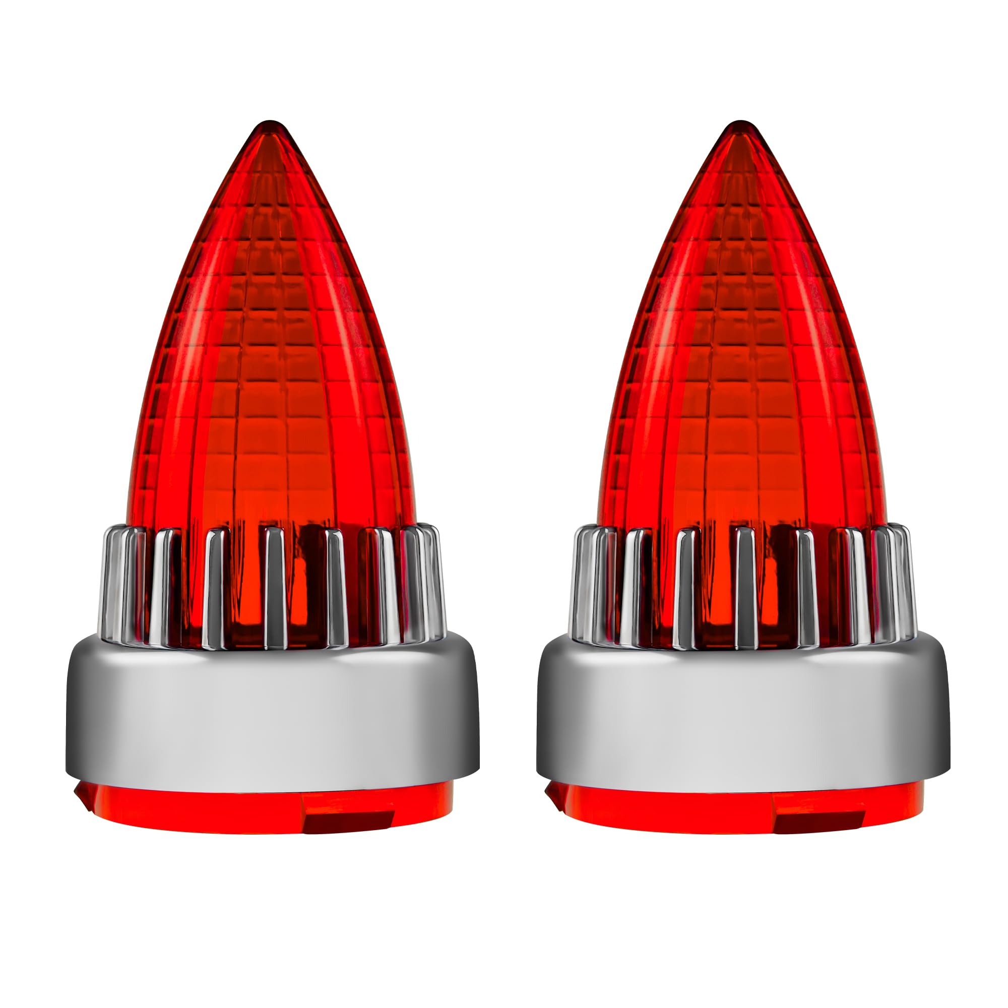 Fatecim 2' Turn Signal Light Covers Supersonic Replacement Red Lenses Clip On For Softail Street Road Glide Fat Boy Sportster Dyna Deluxe Chrome Bezel