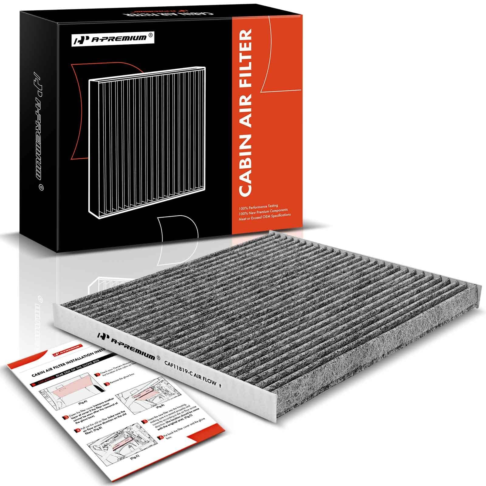 A-Premium Cabin Air Filter W/Activated Carbon Compatible With Chevy, Gmc, Hyundai, Kia & Saturn - Captiva Sport, Equinox, Terrain, Azera, Santa Fe, Sonata, Cadenza, Optima, Sedona, Vue