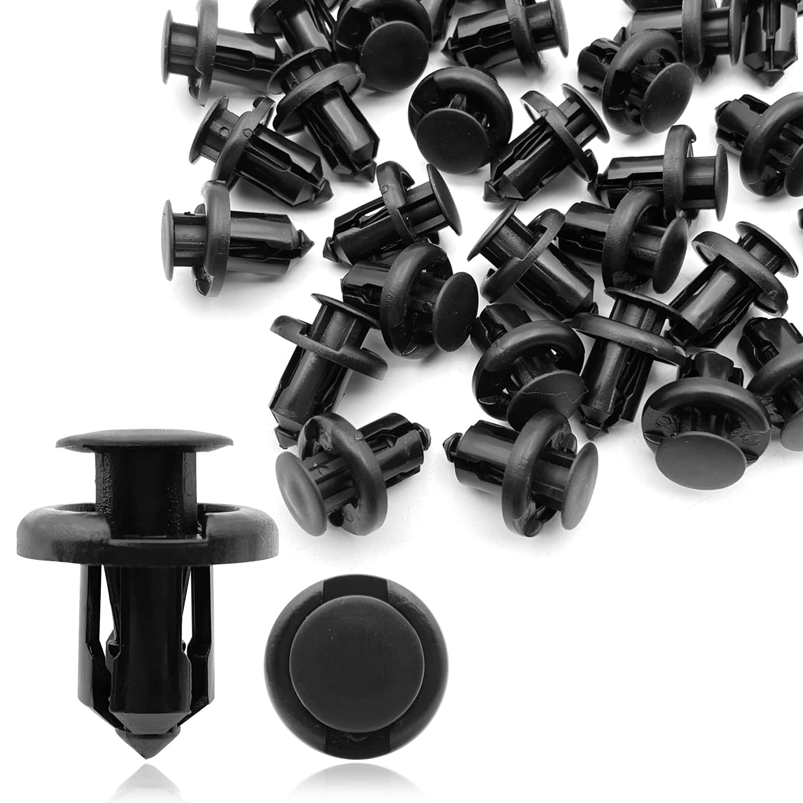 stymart 20Pcs Black Front Bumper Push-Type Retainer Clips, 10mm Fender Liner Fasteners Compatible with Honda CR-V Accord Civic Acura
