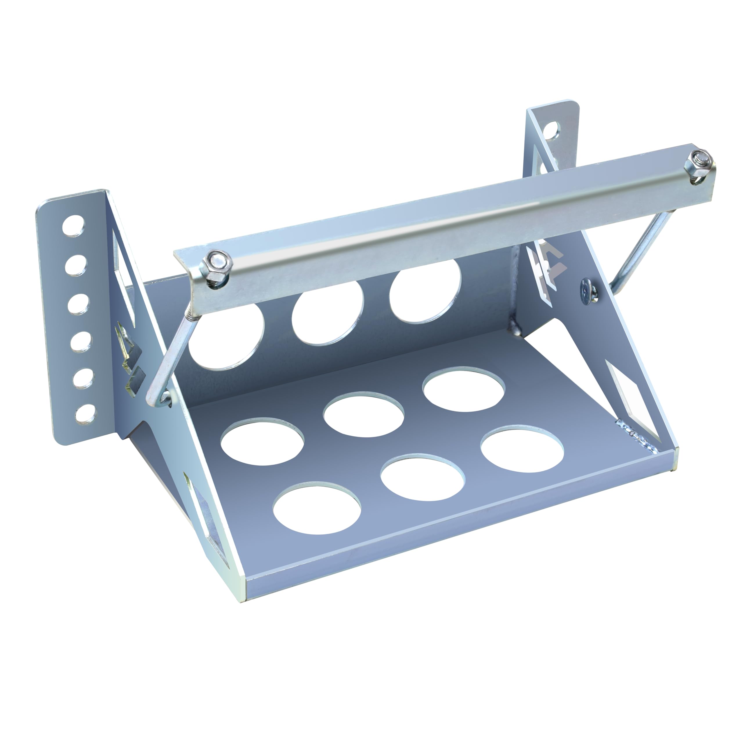 Jy Performance Metal Steel Bolt-In Battery Mounting Box Tray Bracket Hold Down Universal Lightweight 14.375' Oal - Fits Up To 10.63'×7.06'×7.5', Anti-Rust Corrosion